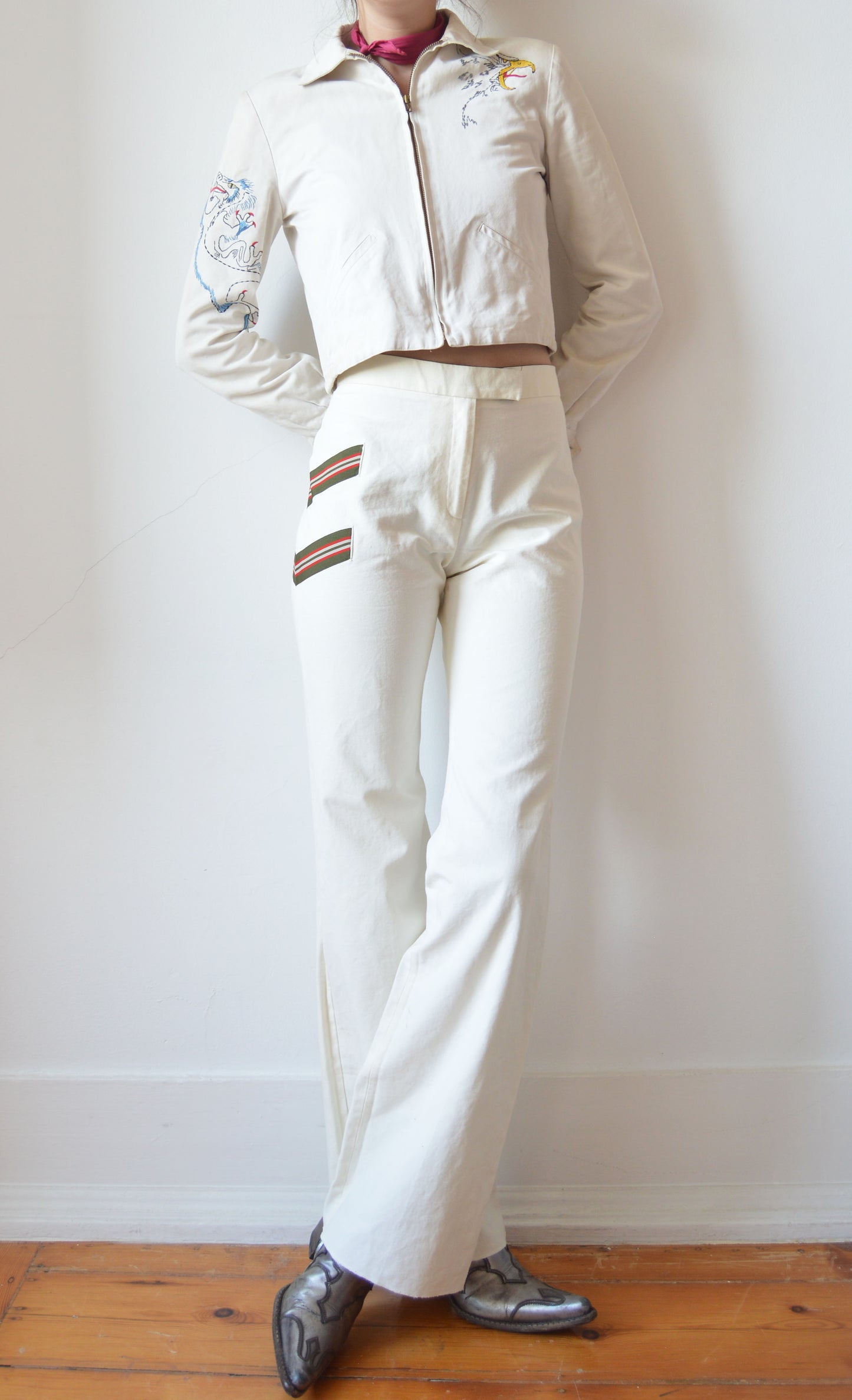 Vintage Chloé F/W 2000 White Cotton Trousers