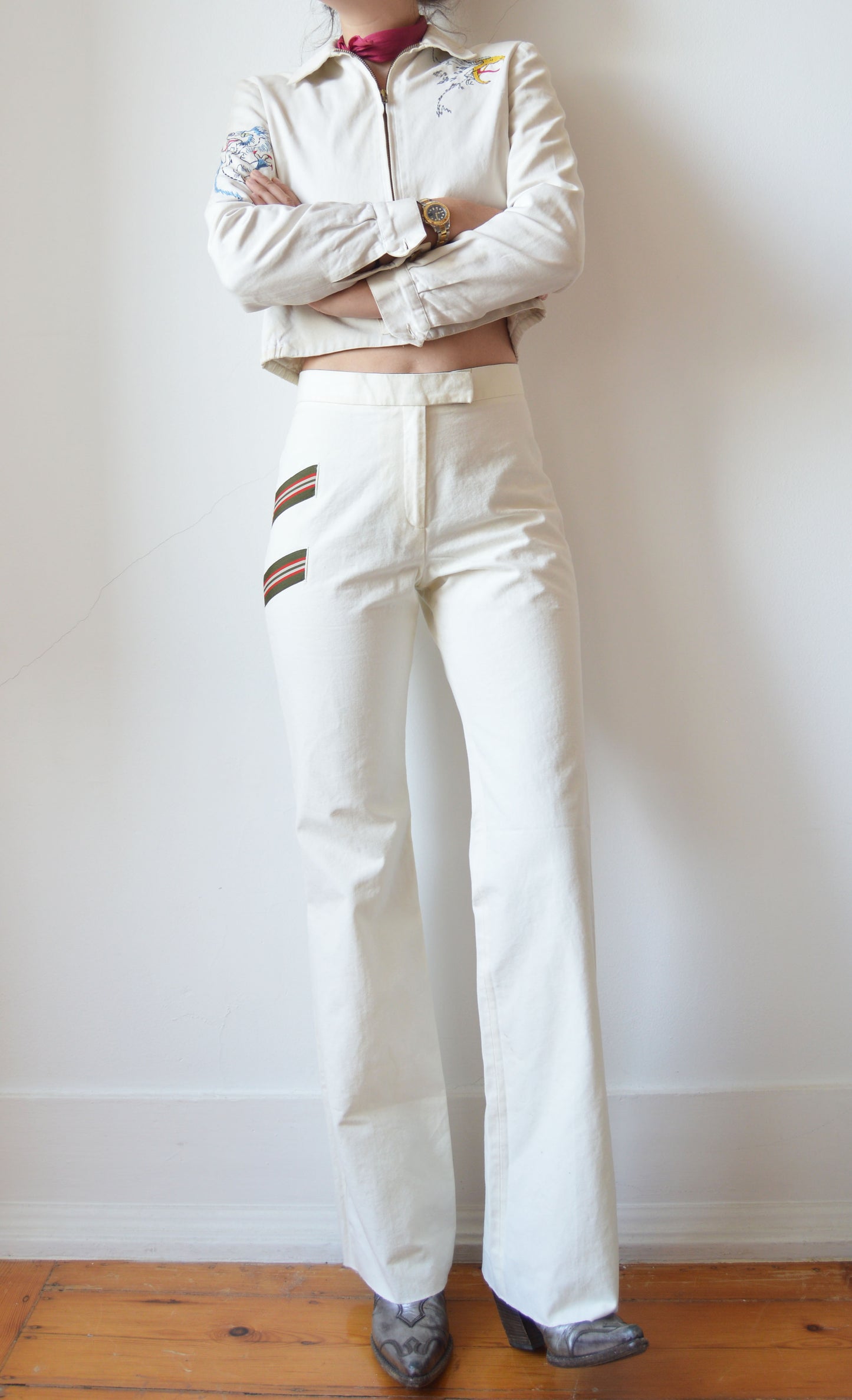 Vintage Chloé F/W 2000 White Cotton Trousers