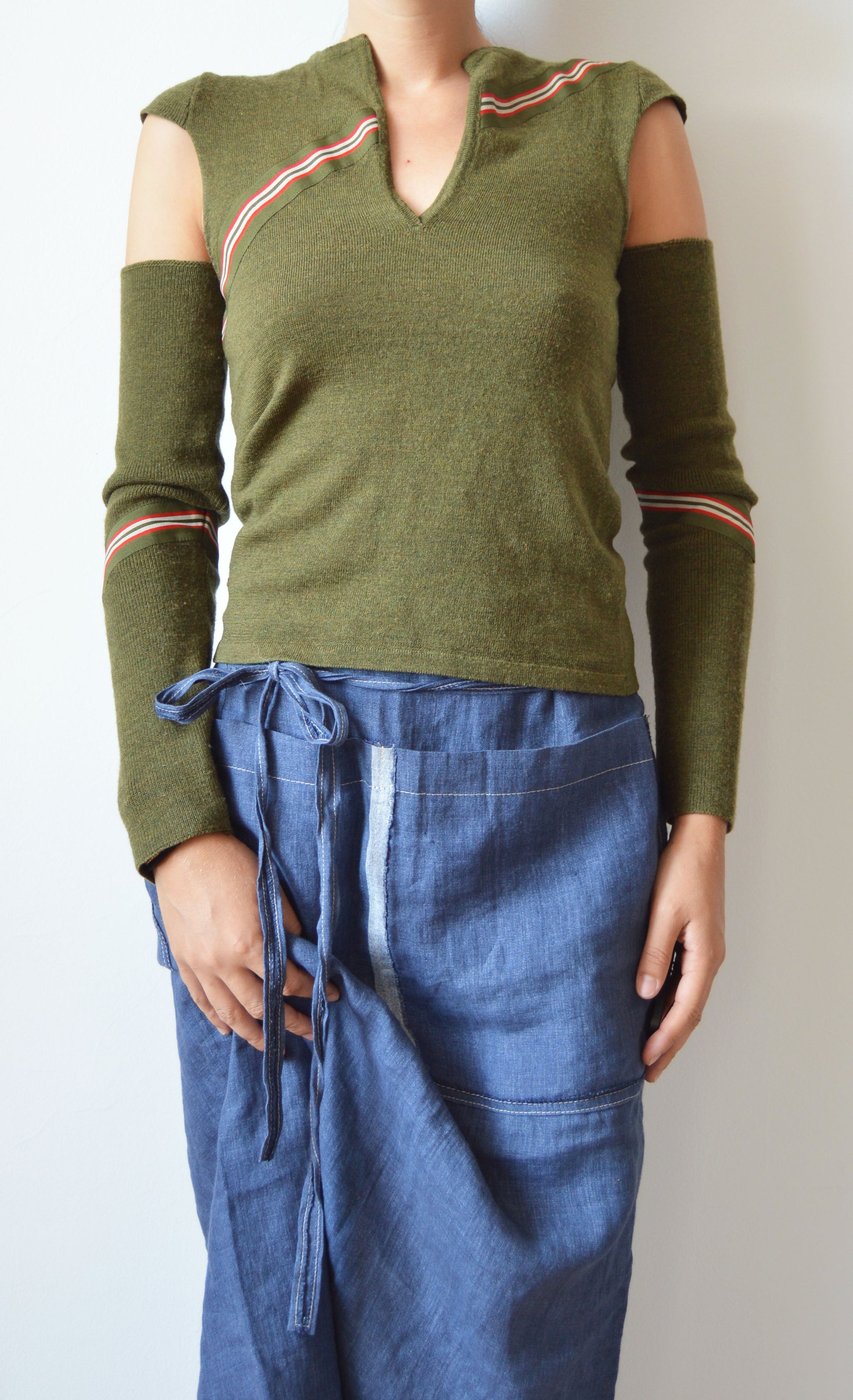 vintage chloe fw 2000 wool top with and sleeves