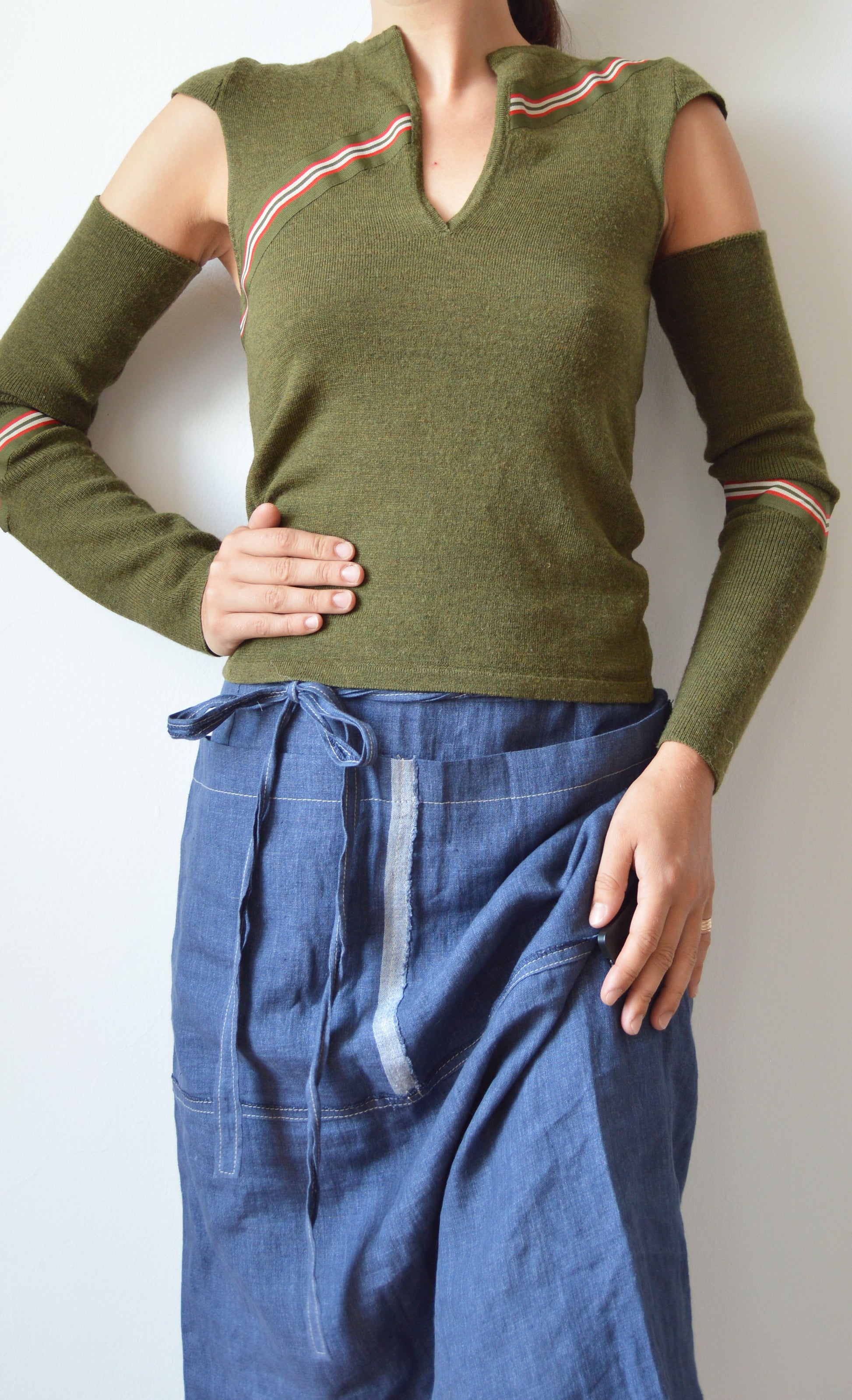 vintage chloe fw 2000 wool top with and sleeves