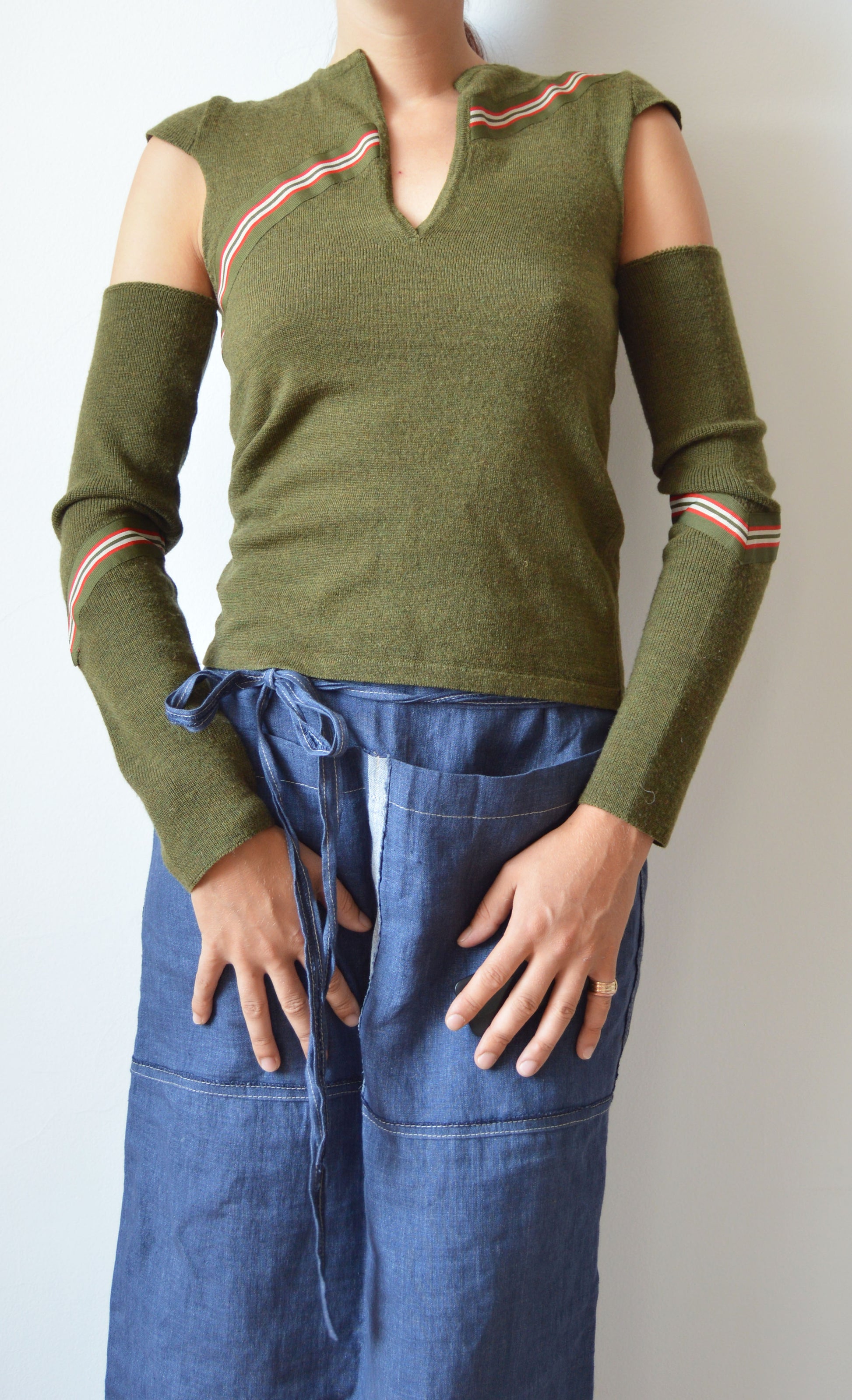 vintage chloe fw 2000 wool top with and sleeves