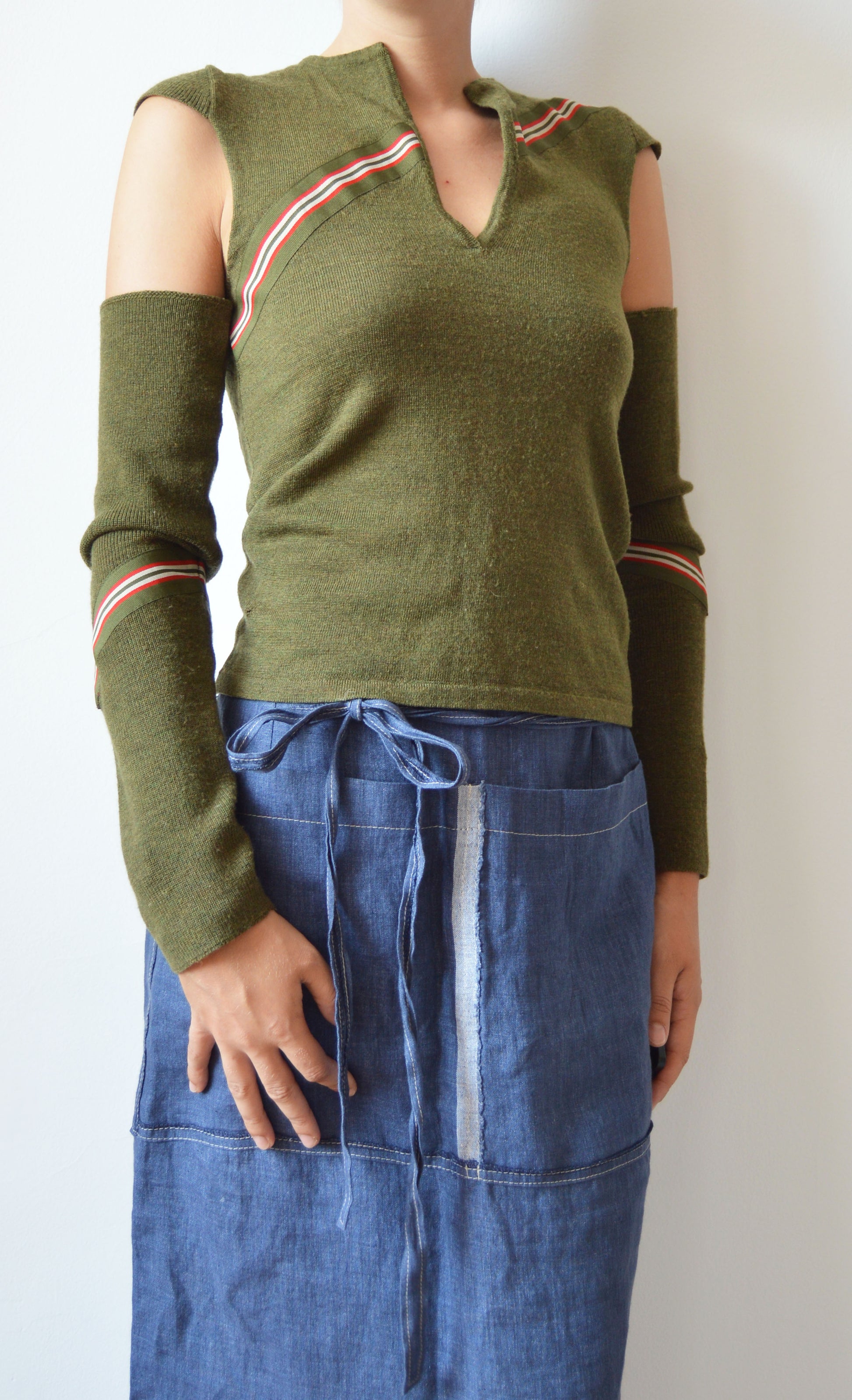 vintage chloe fw 2000 wool top with and sleeves