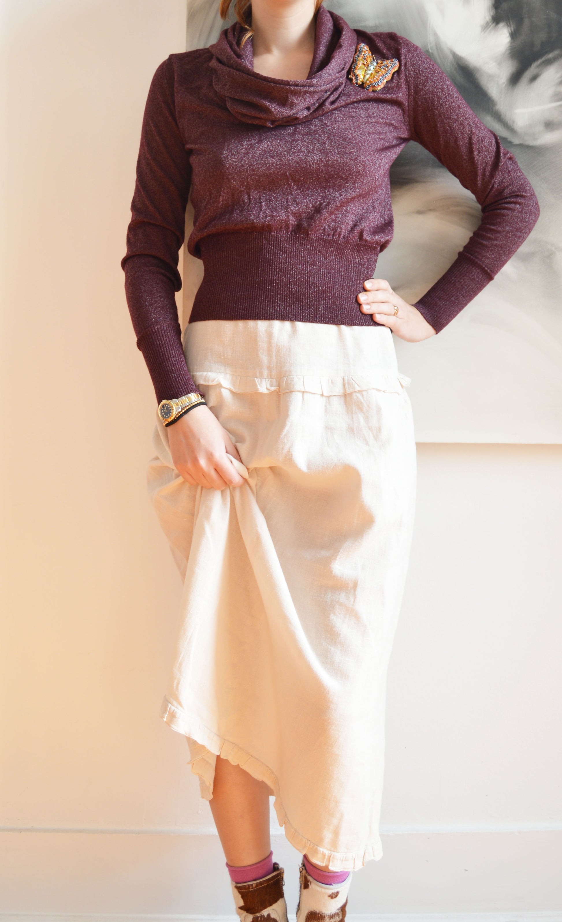 vintage chloe fw 2001 butterfly jumper