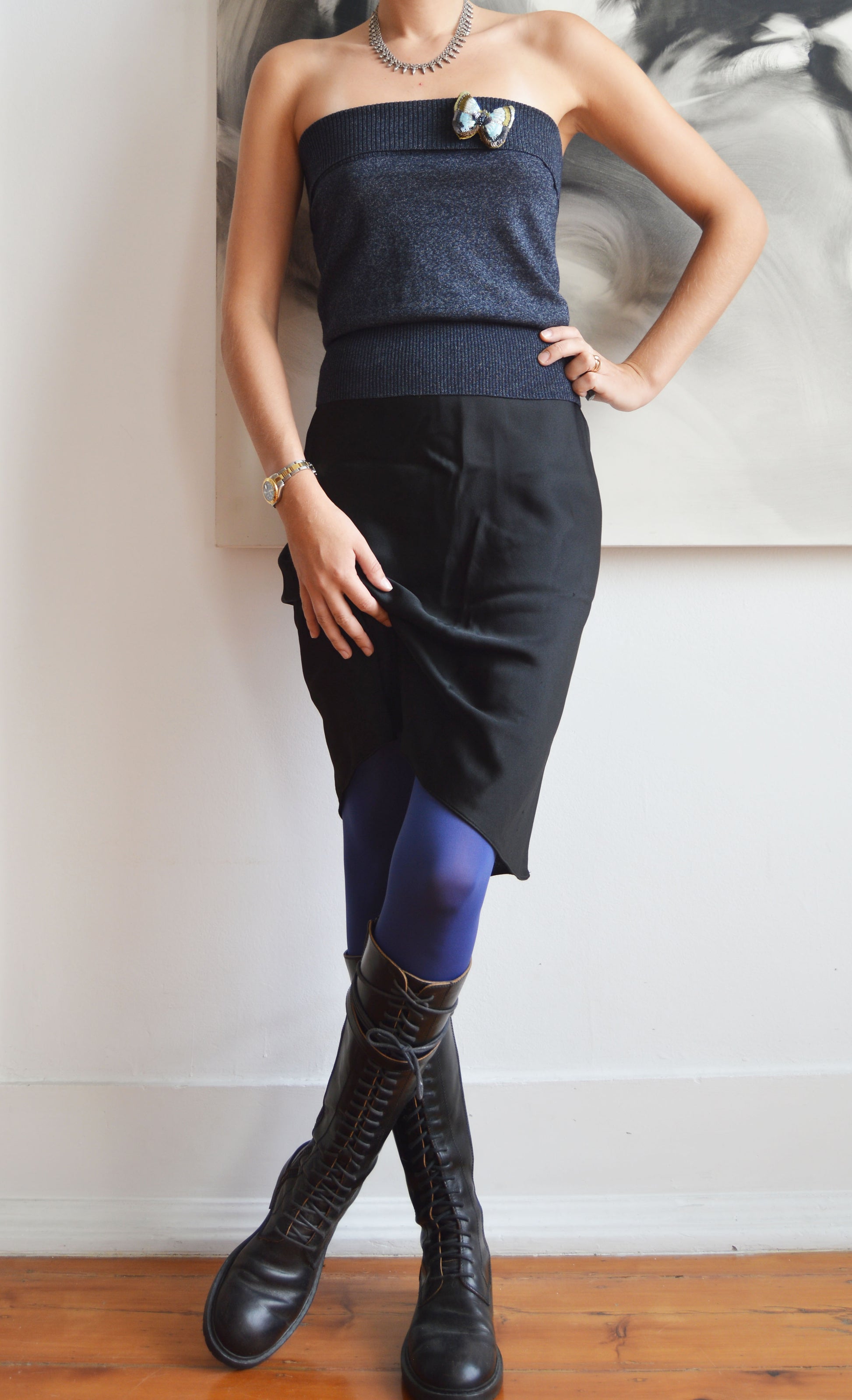 Vintage Chloé F/W 2001 Wool Butterfly Tube Top