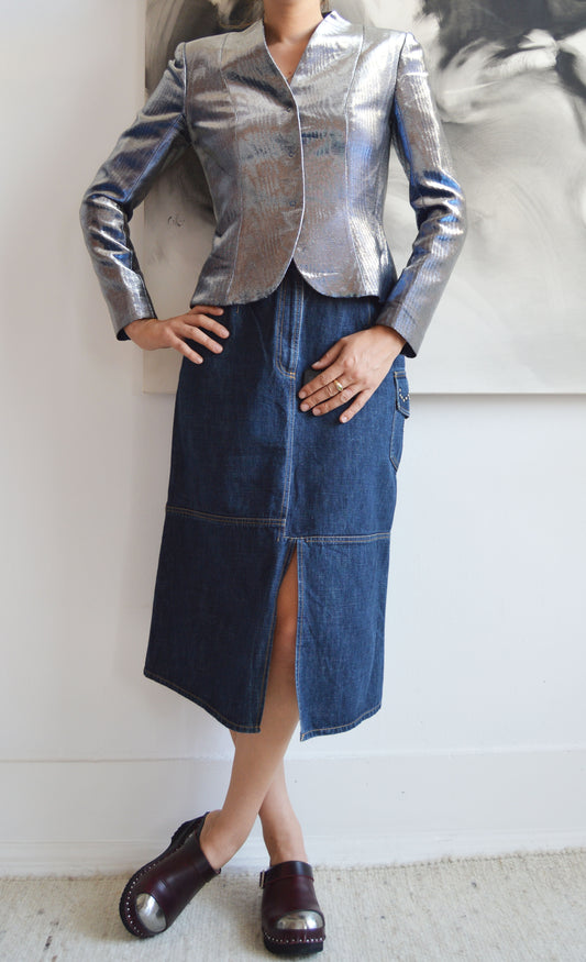 Vintage Chloé F/W 2001 Blue Metallic Jacket