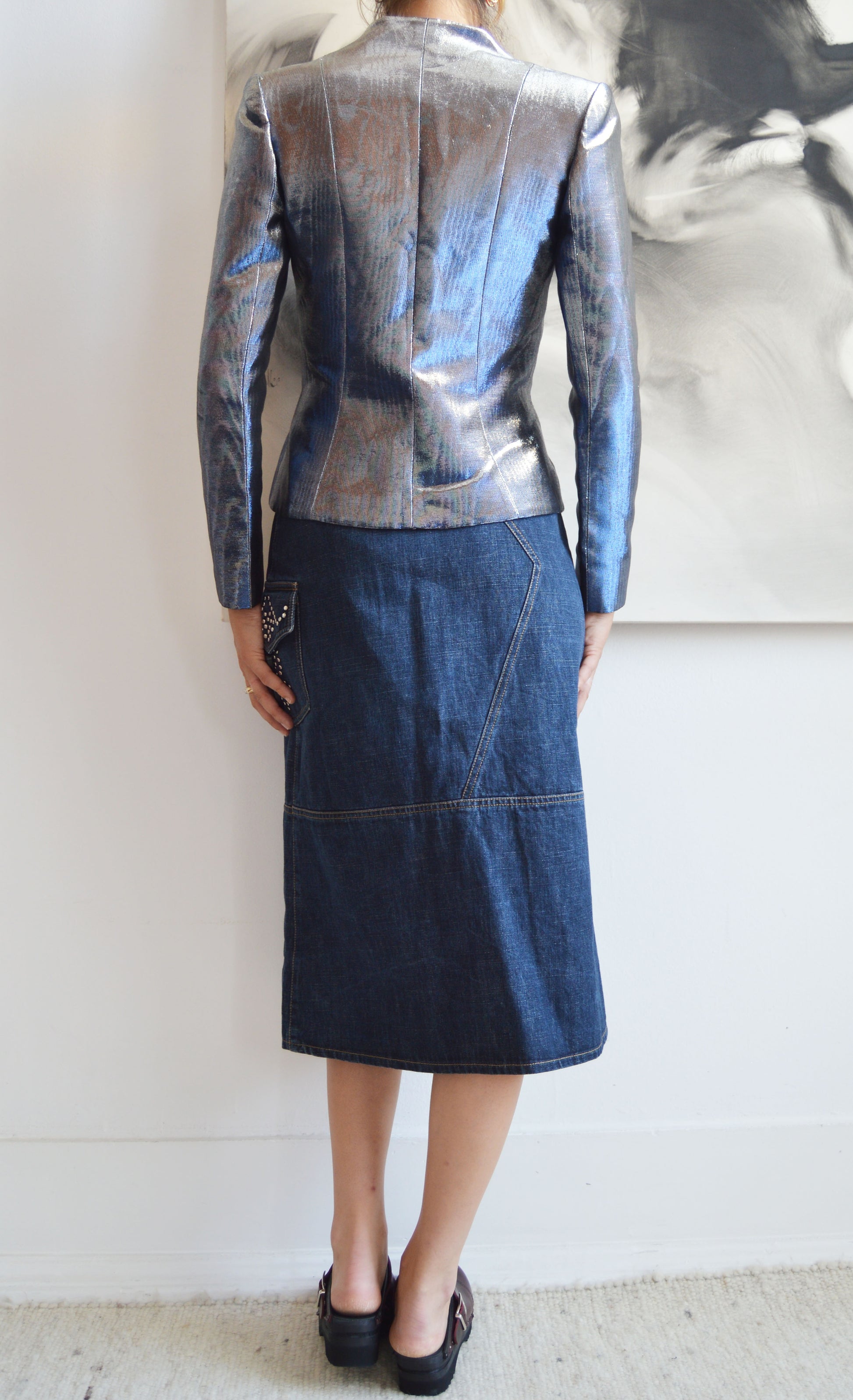 Vintage Chloé F/W 2001 Blue Metallic Jacket