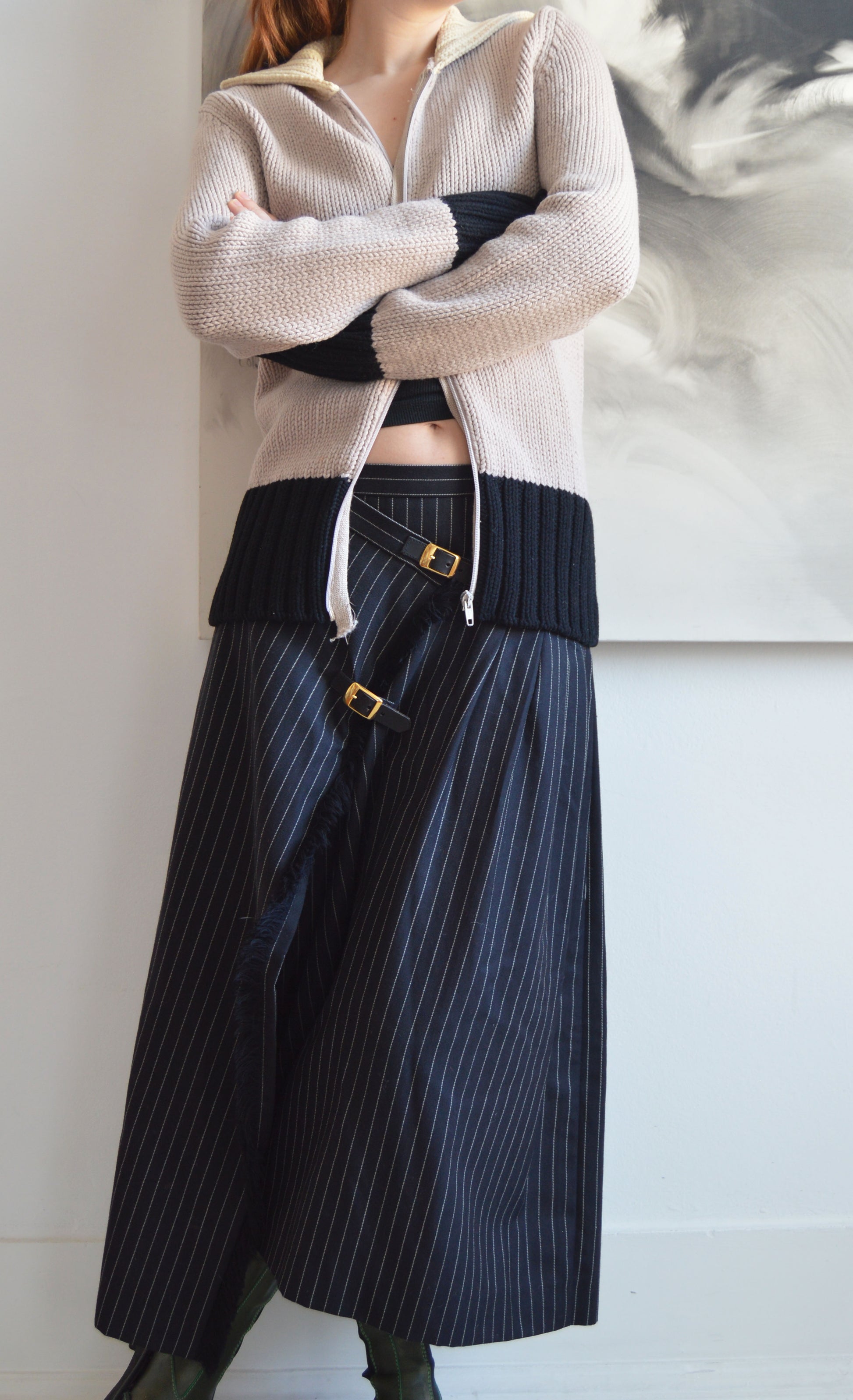 vintage Chloe fw 2001 violet chunky knit cardigan