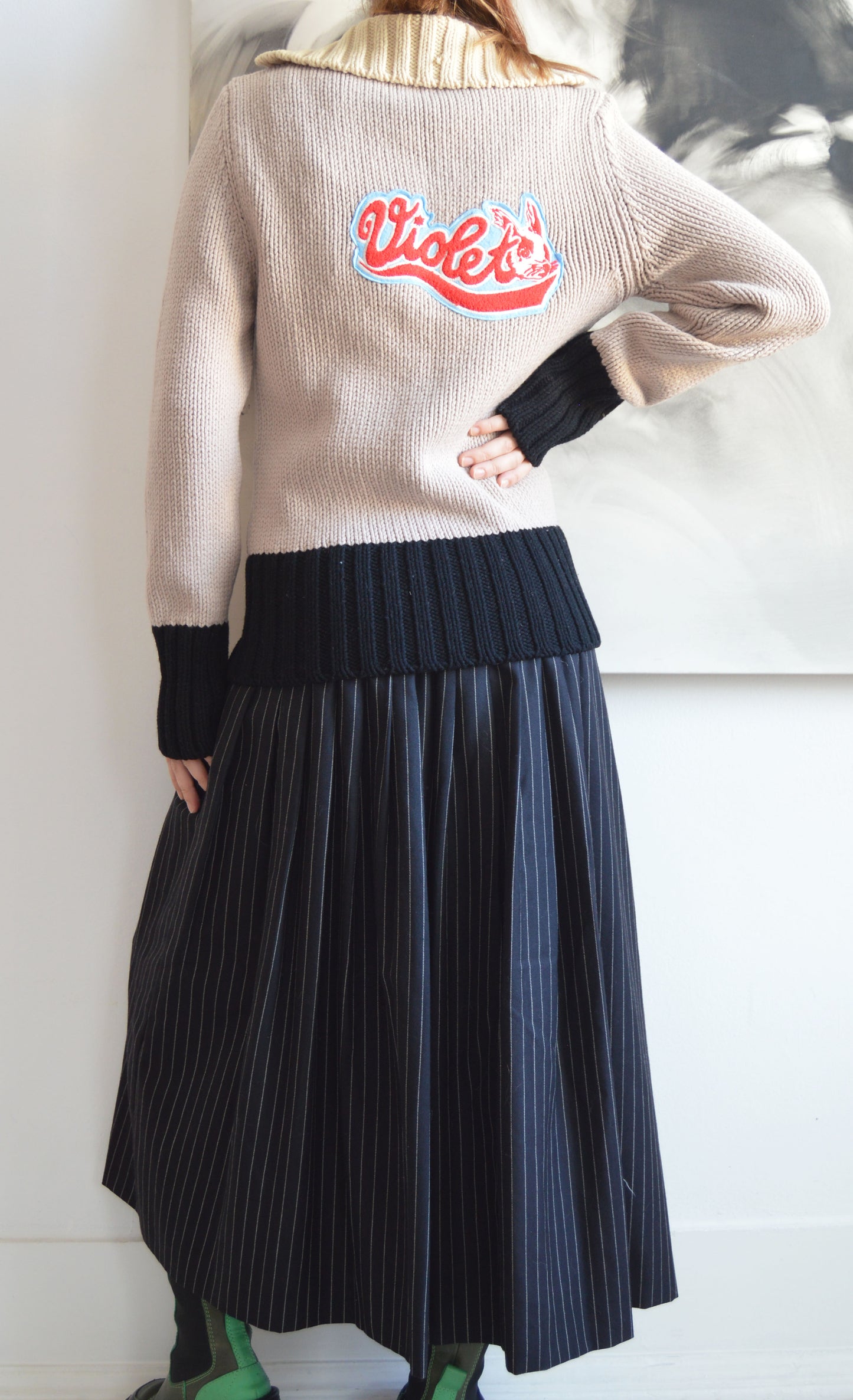 vintage Chloe fw 2001 violet chunky knit cardigan