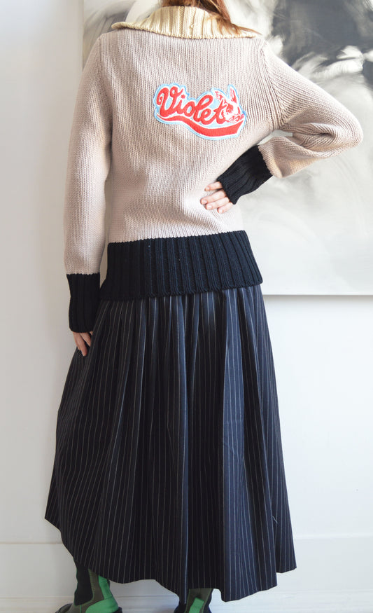 vintage Chloe fw 2001 violet chunky knit cardigan