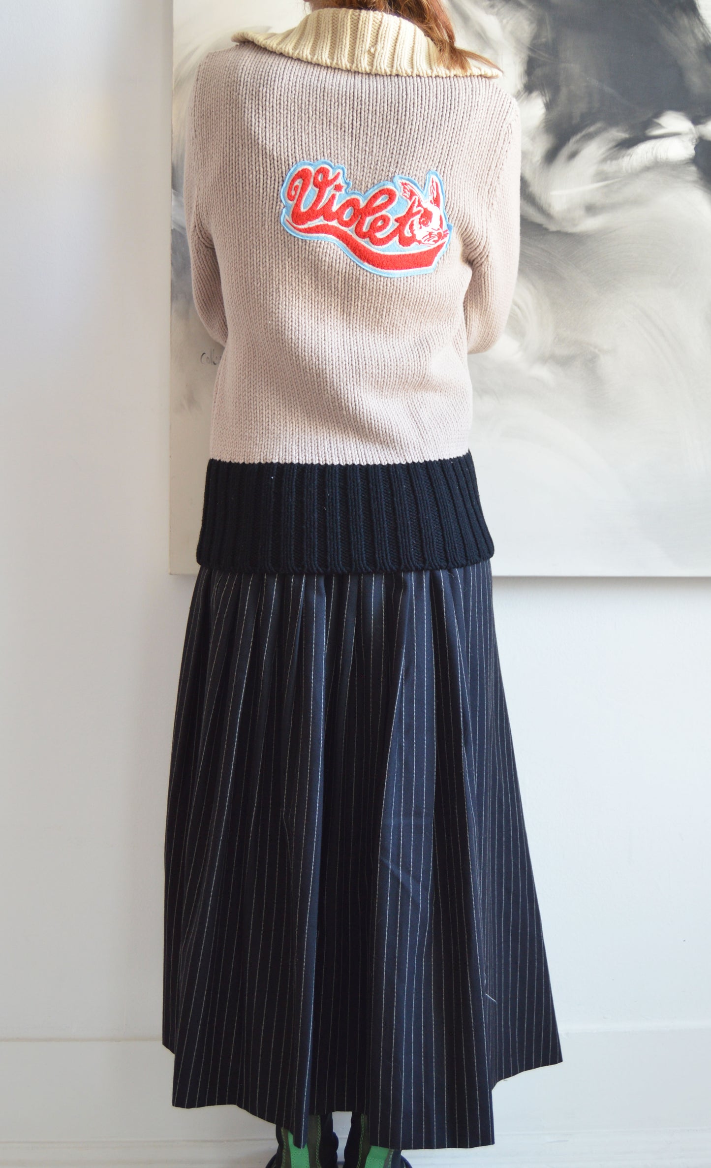 vintage Chloe fw 2001 violet chunky knit cardigan