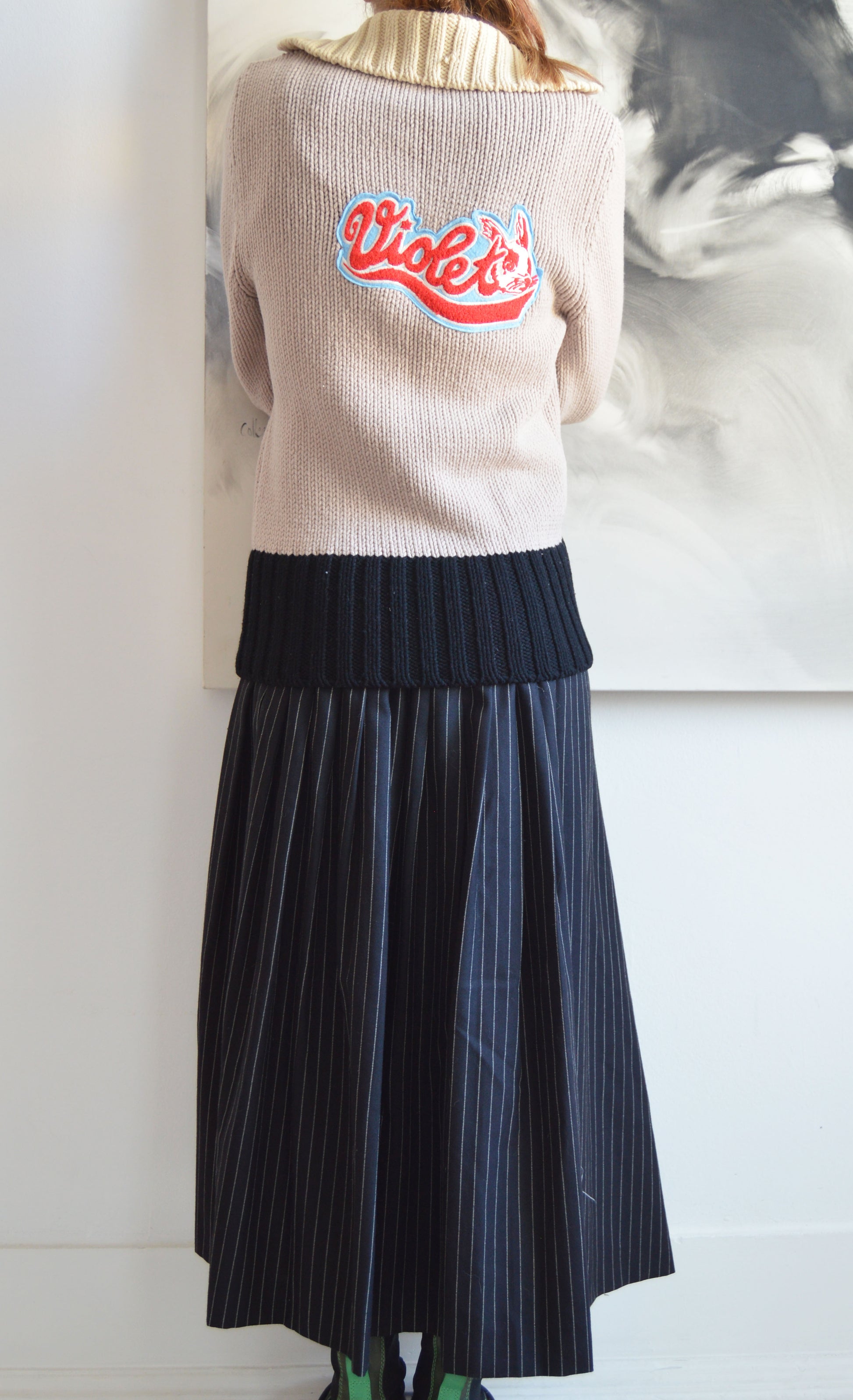 vintage Chloe fw 2001 violet chunky knit cardigan