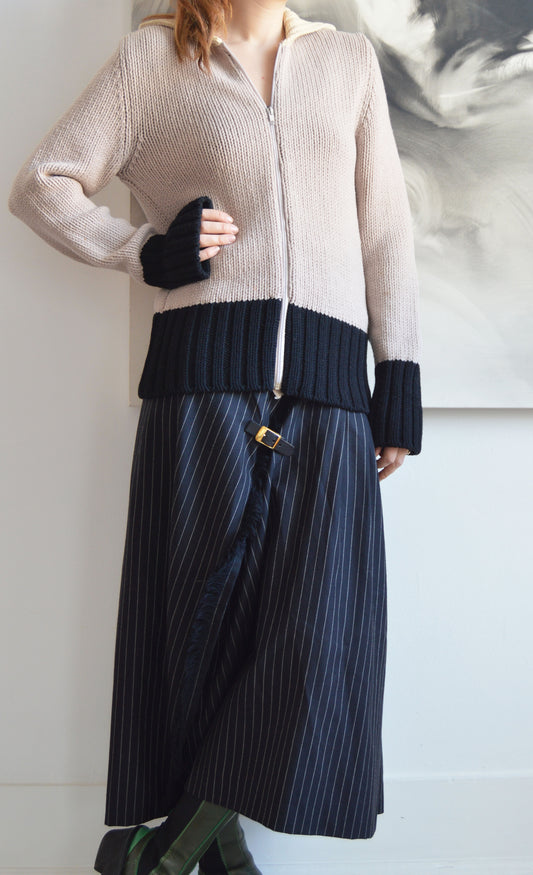vintage Chloe fw 2001 violet chunky knit cardigan