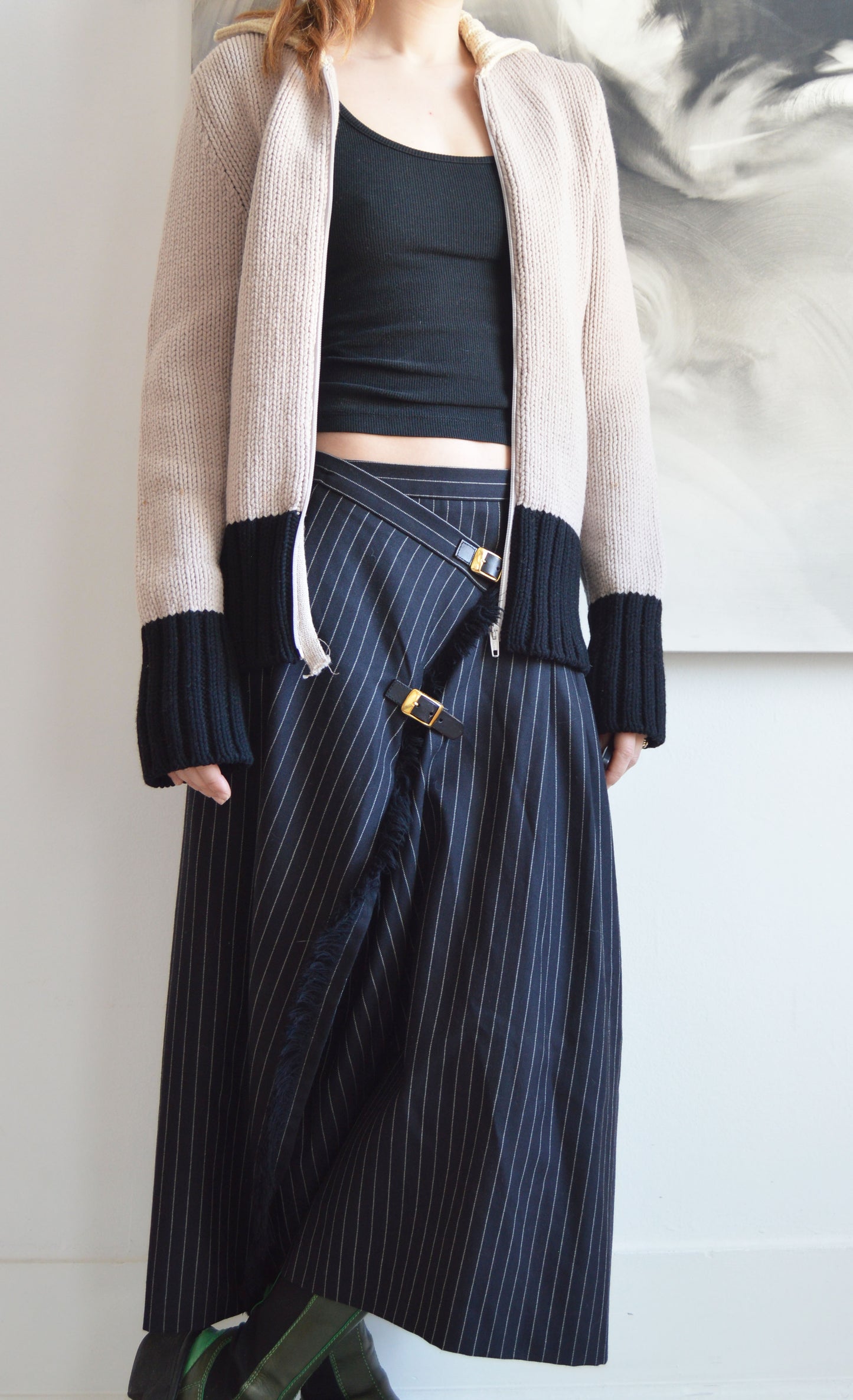 vintage Chloe fw 2001 violet chunky knit cardigan