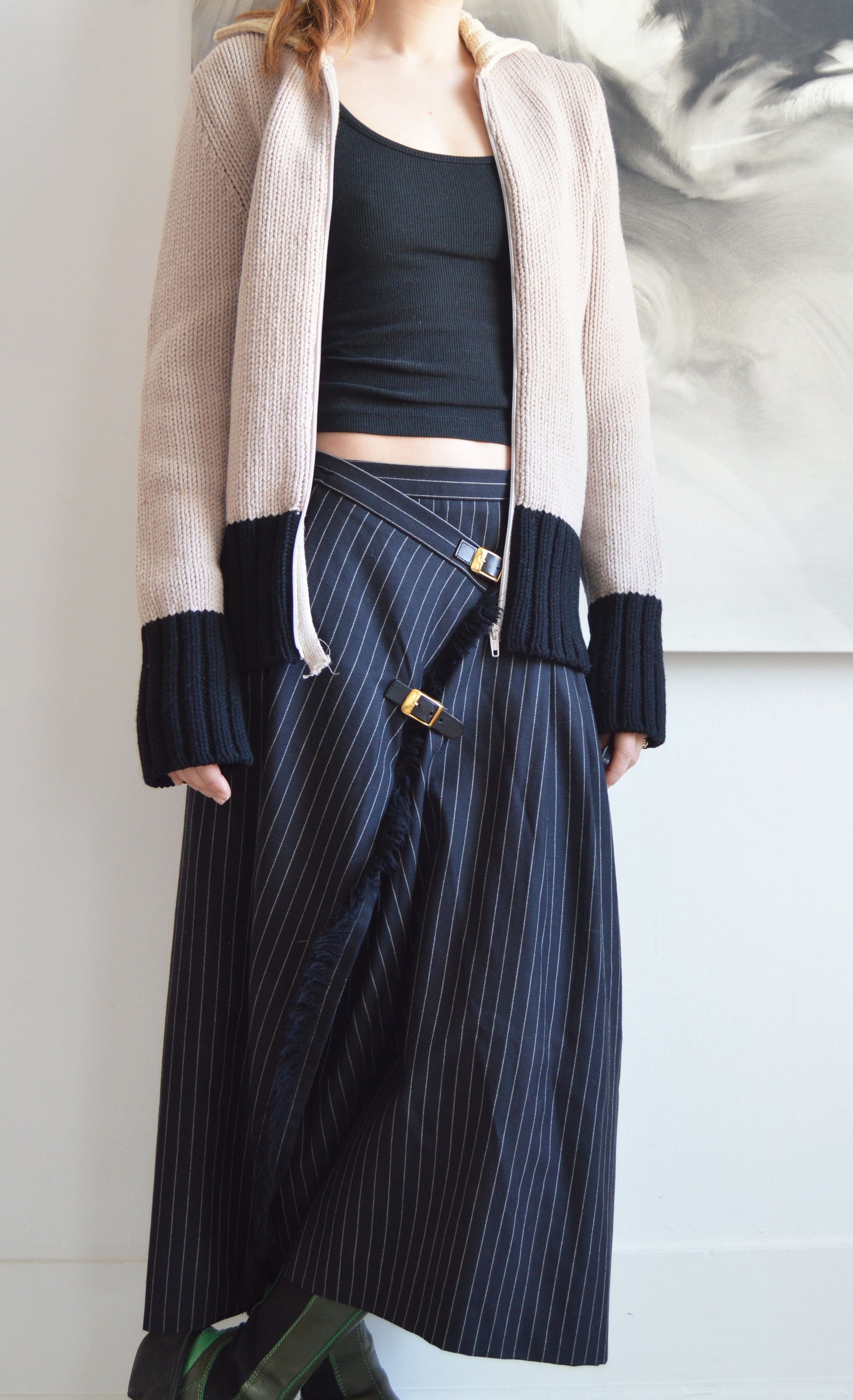 vintage Chloe fw 2001 violet chunky knit cardigan