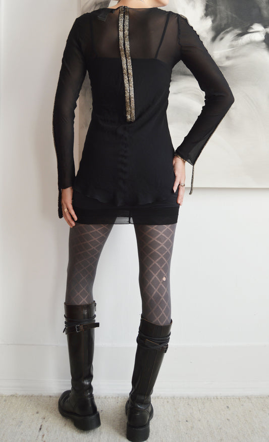 vintage Chloe fw 2002 silk beaded blouse