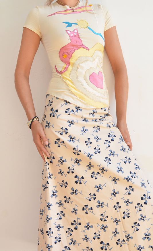 Vintage Chloé 90s Cat Embroidered T-shirt
