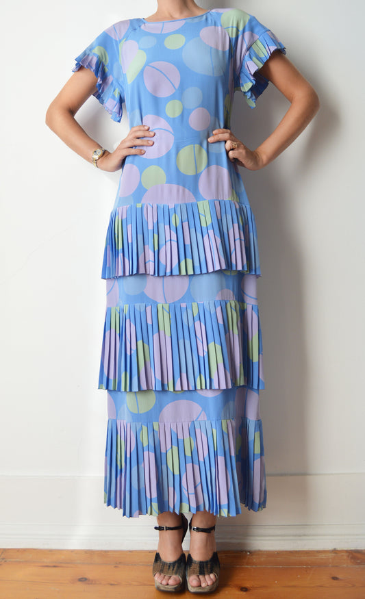 Vintage Chloé S/S 1980 Silk Printed Dress