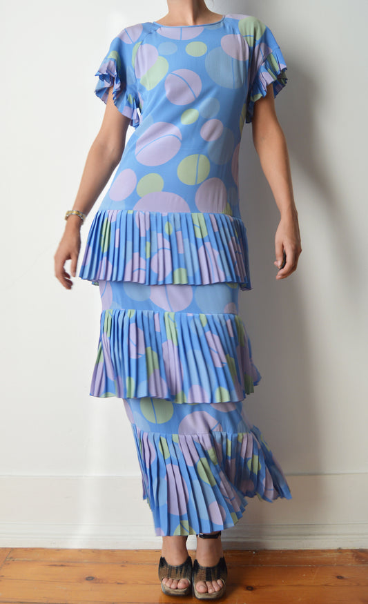 Vintage Chloé S/S 1980 Silk Printed Dress