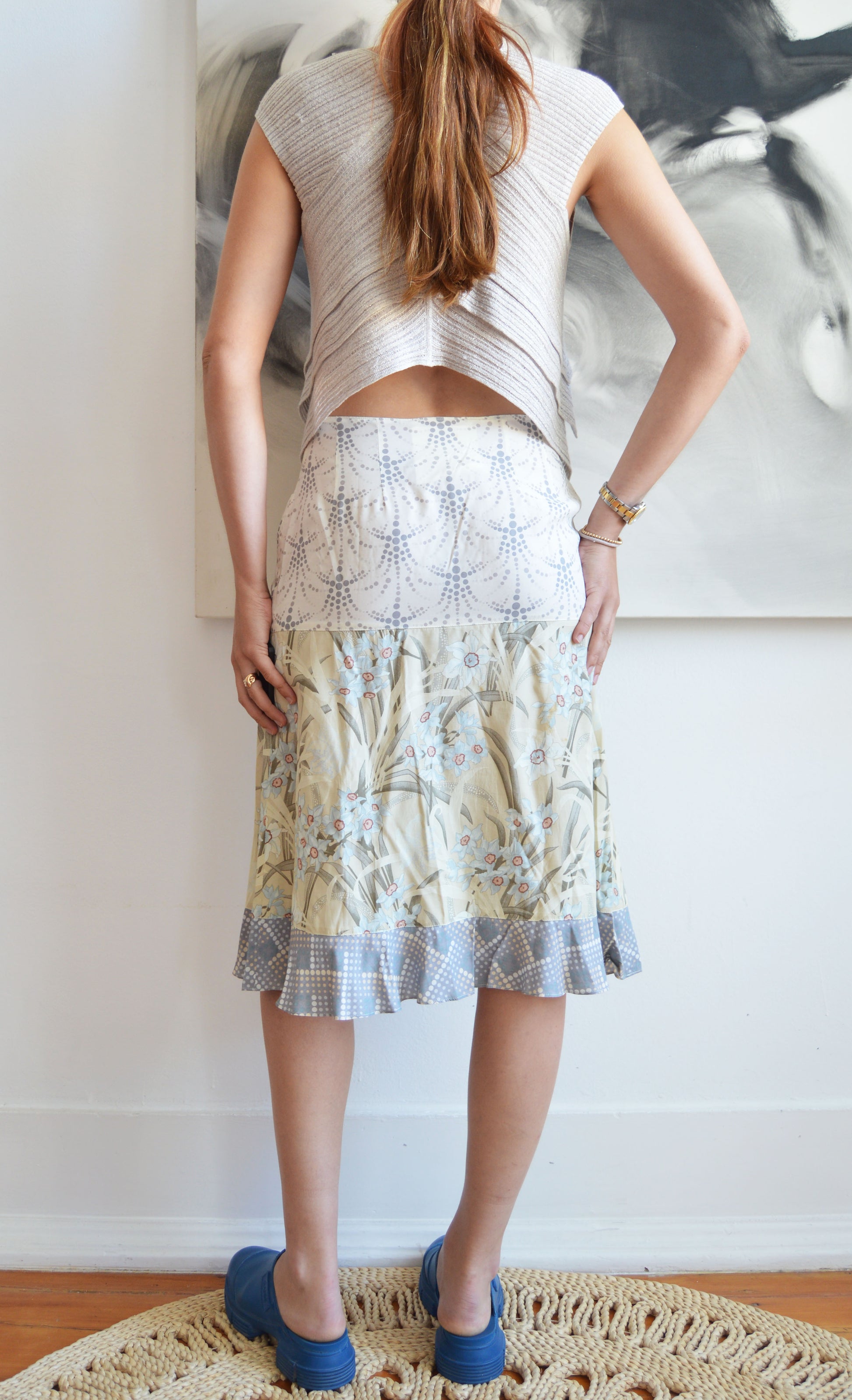 Vintage Chloe ss 2000 patchwork floral skirt