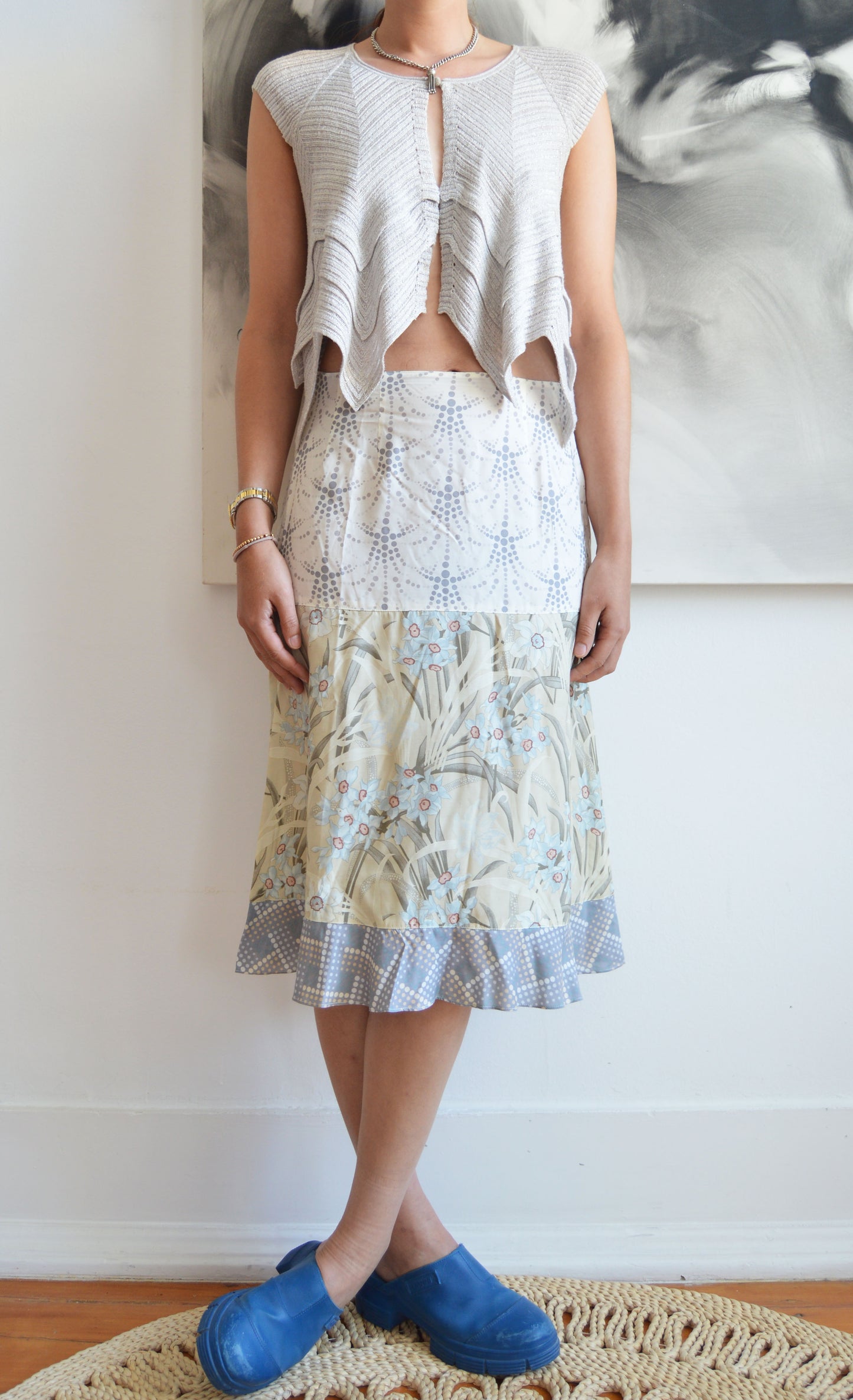 Vintage Chloe ss 2000 patchwork floral skirt