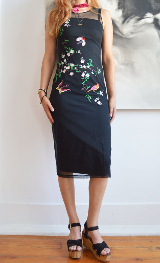 Vintage D&G F/W 1998 Embroidered Mesh Dress