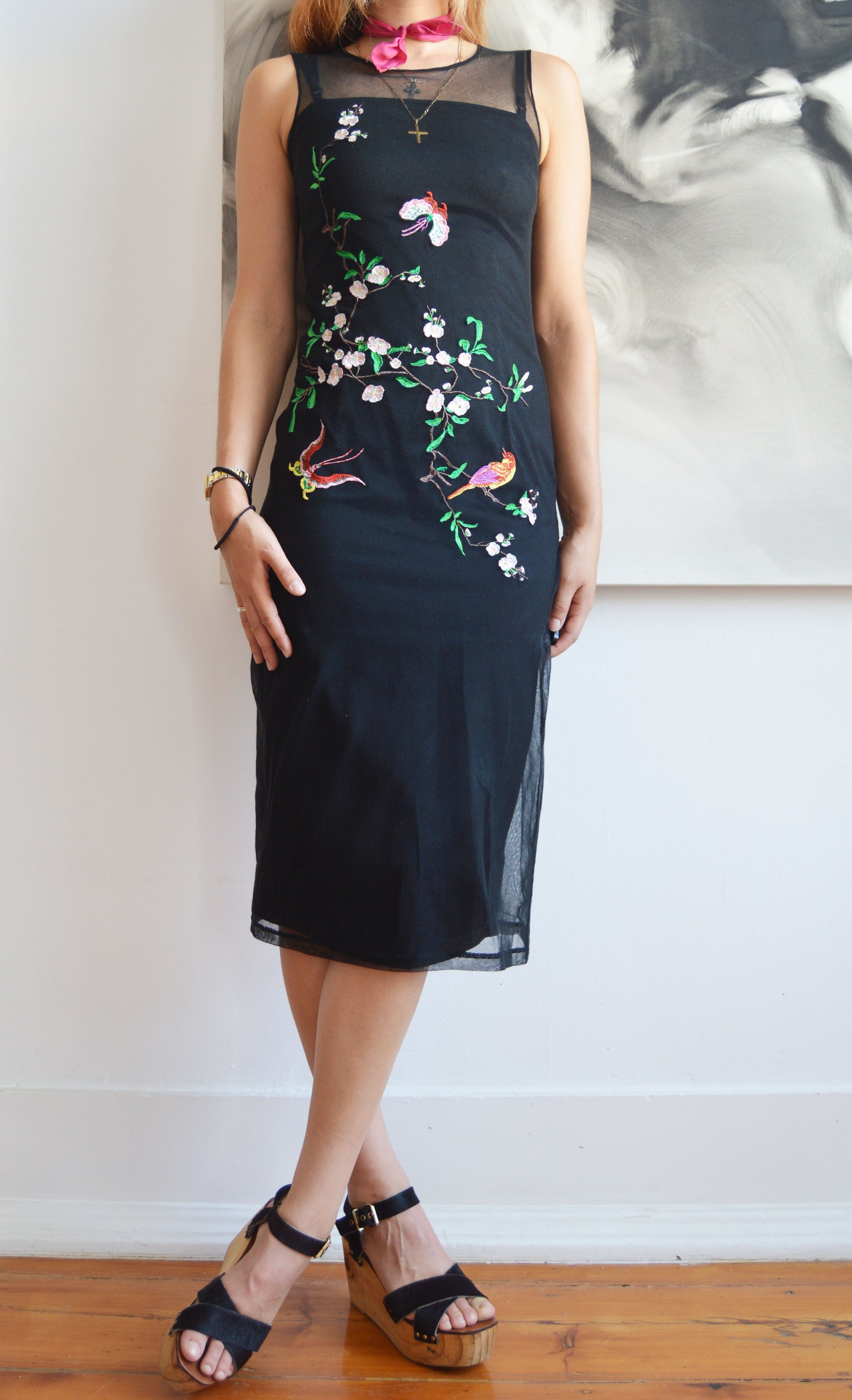 Vintage D&G F/W 1998 Embroidered Mesh Dress