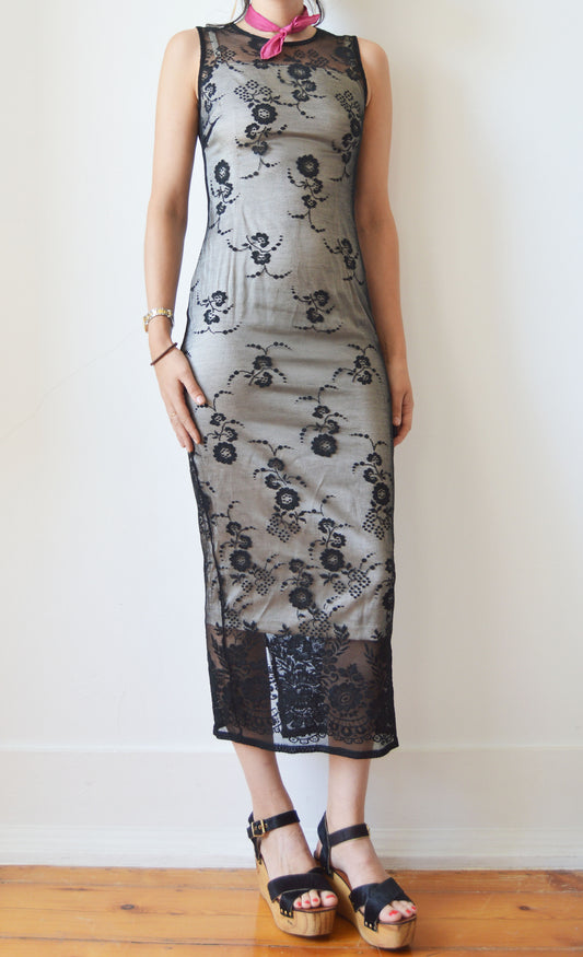 Vintage D&G Black Lace Dress with Slip