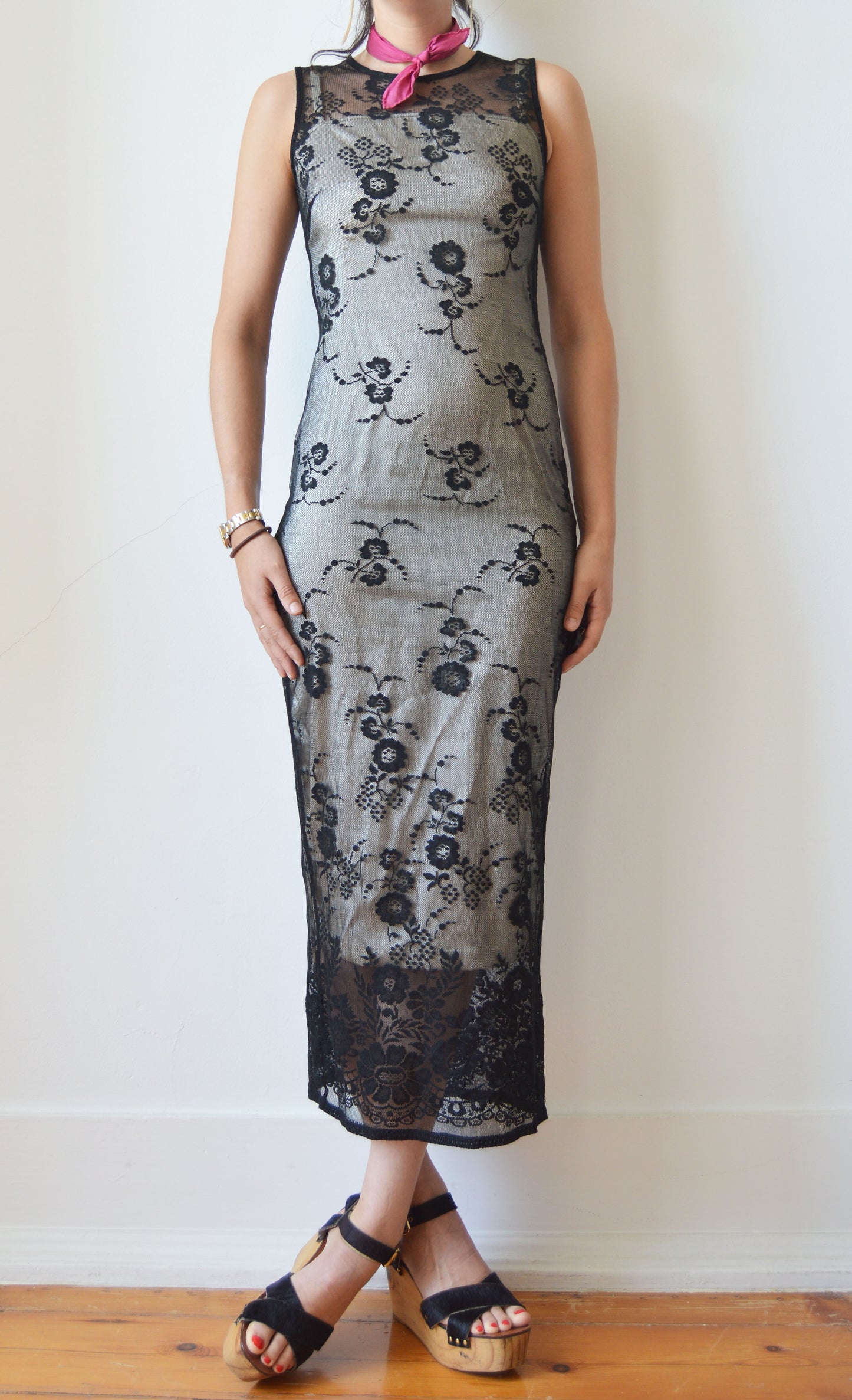 Vintage D&G Black Lace Dress with Slip