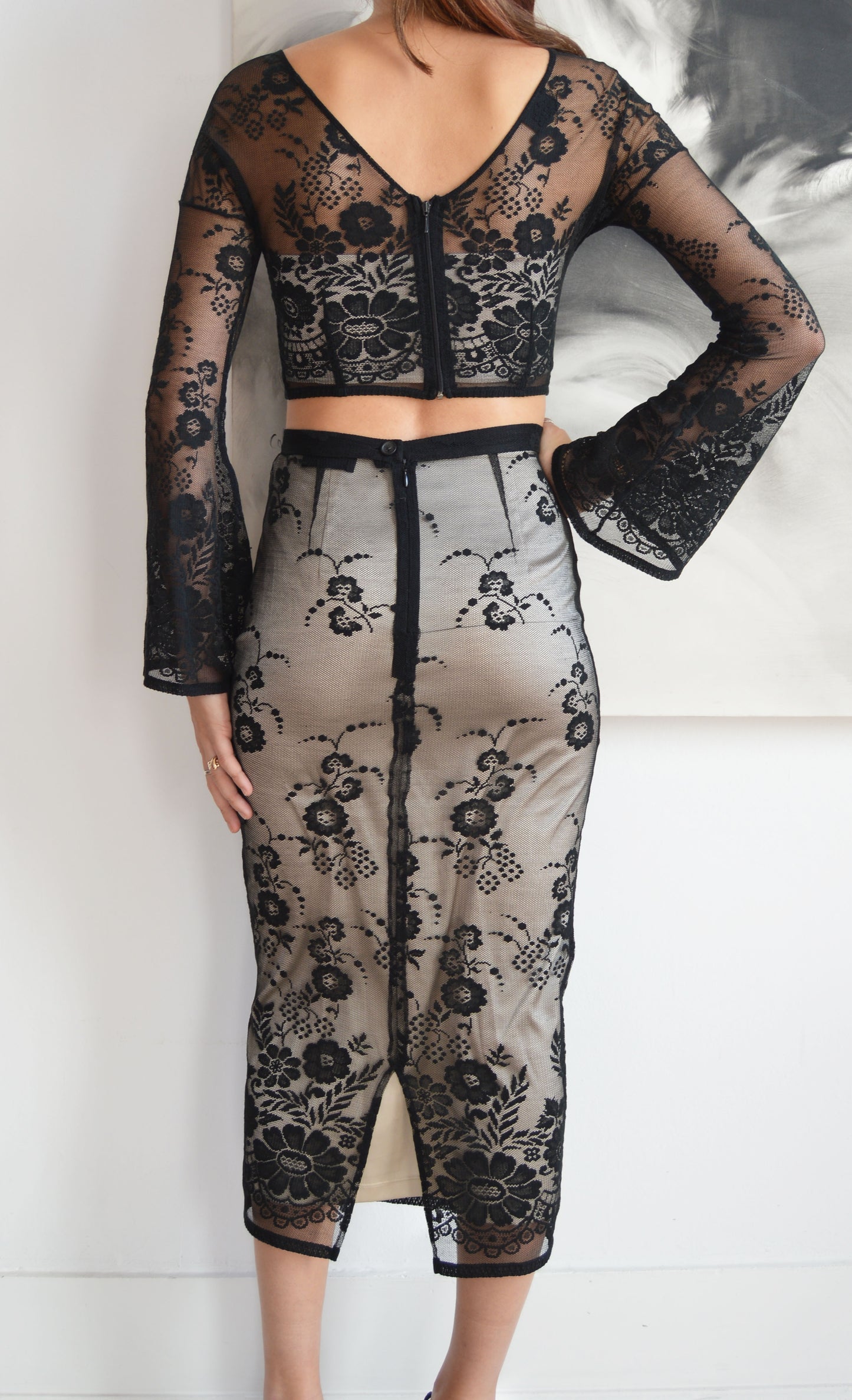 vintage d&g 90s lace ensemble with two slips