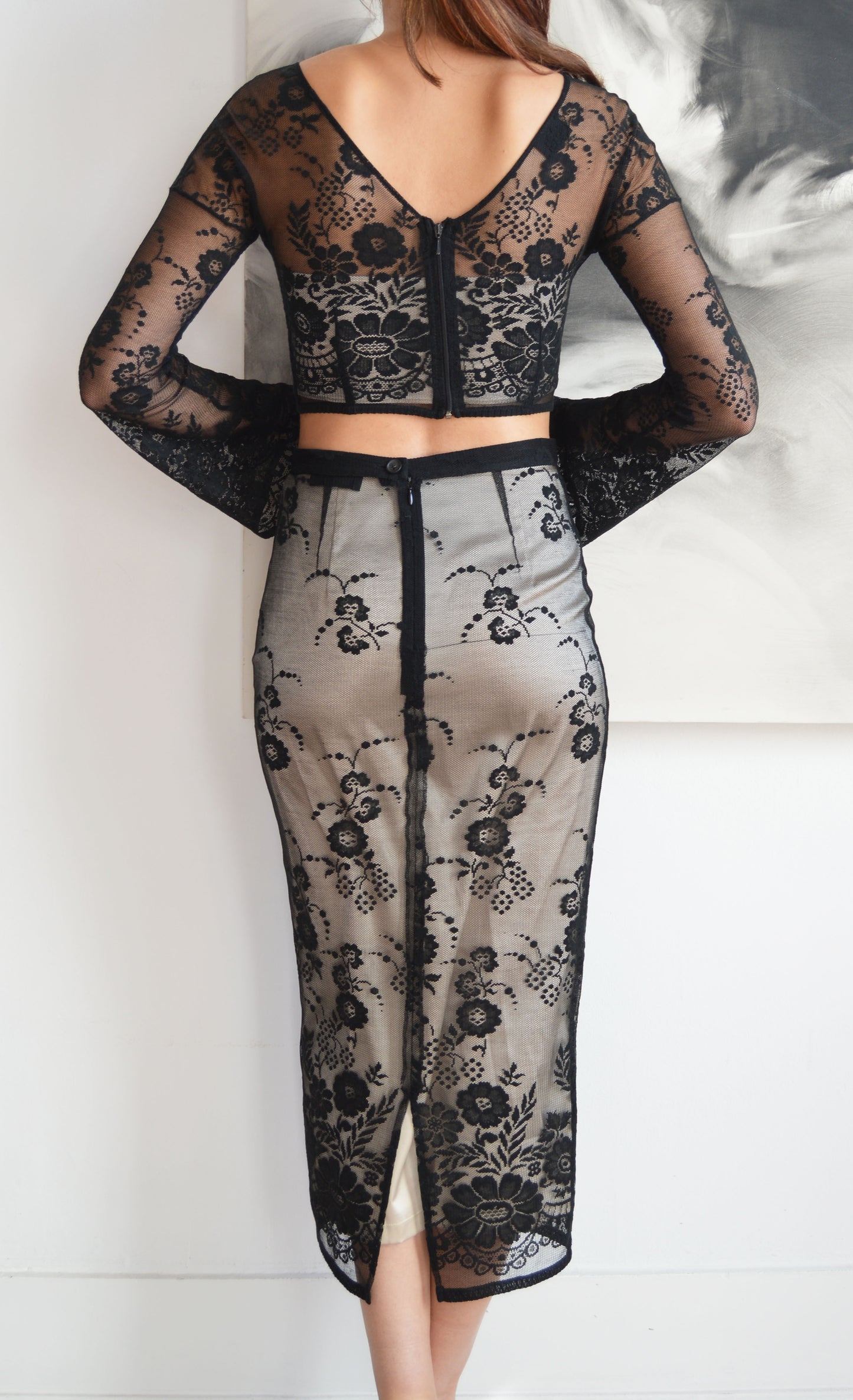 vintage d&g 90s lace ensemble with two slips