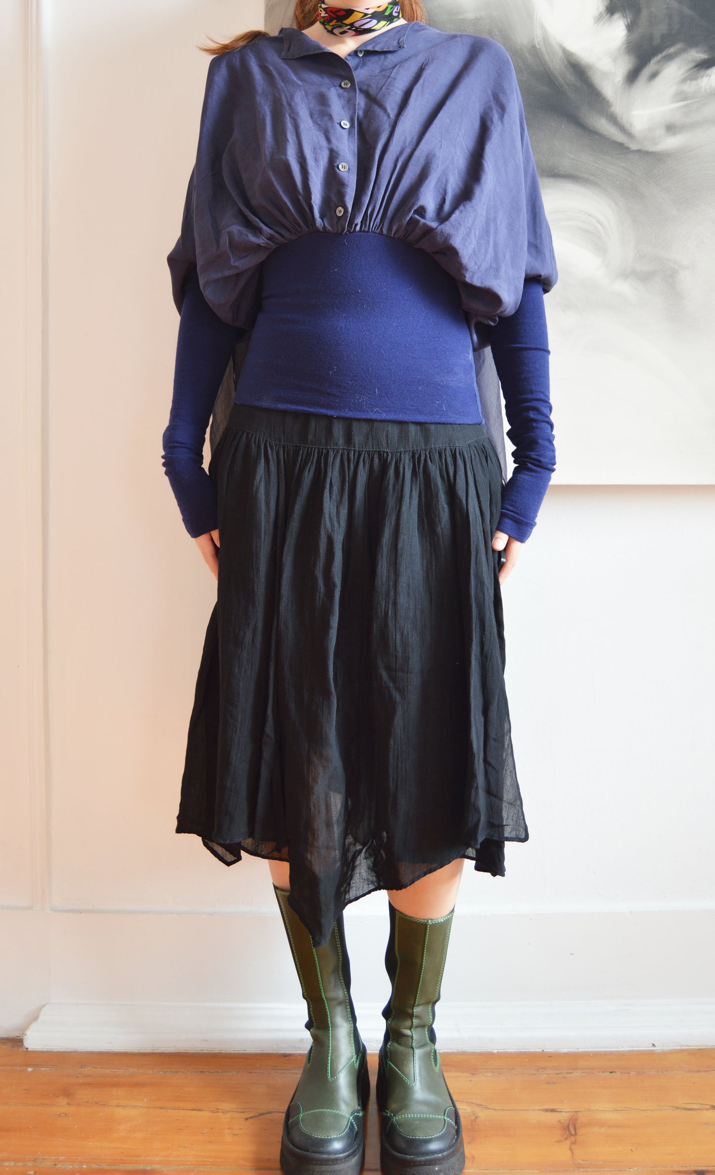 vintage dolce gabbana blue silk blouse