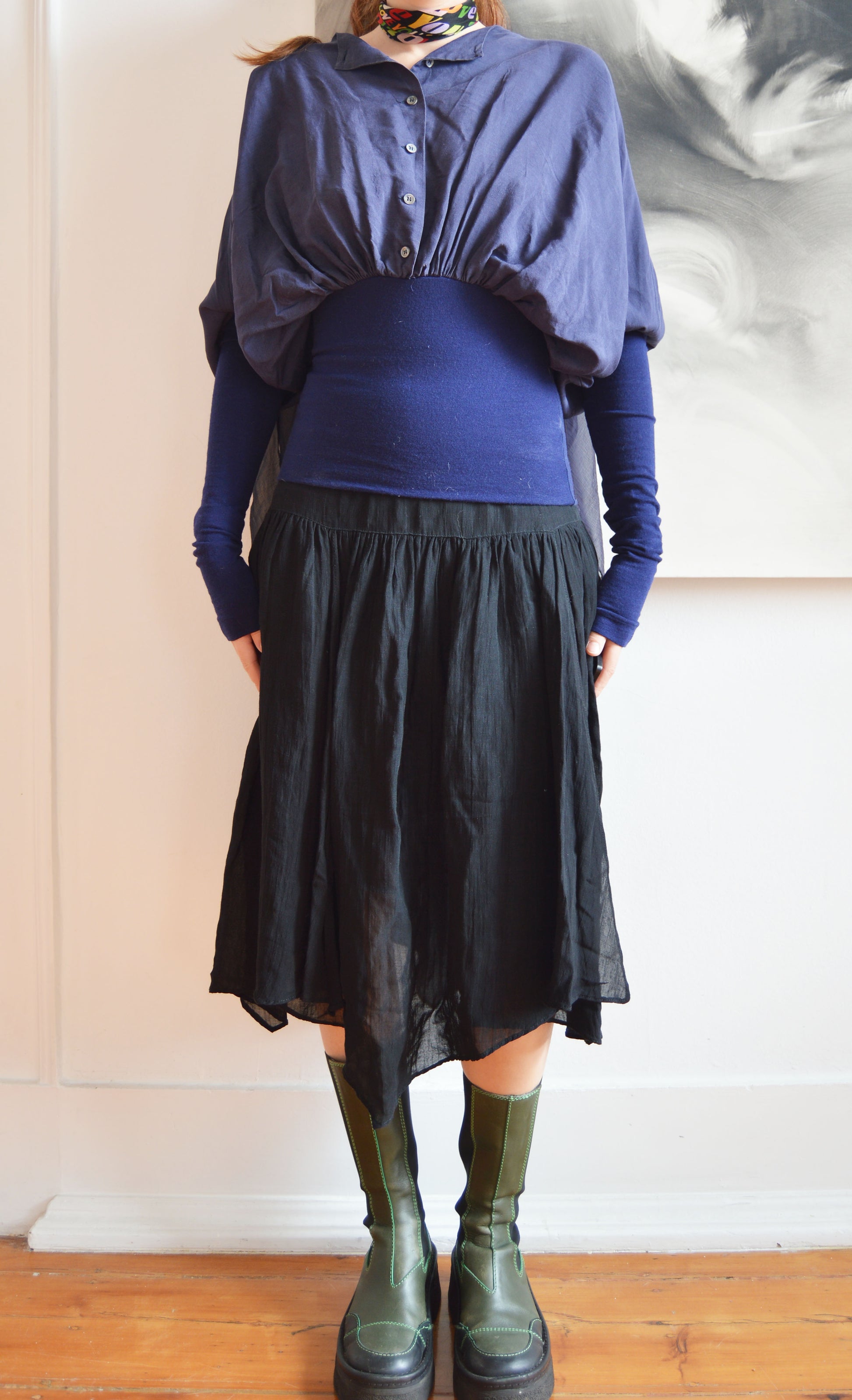 vintage dolce gabbana blue silk blouse