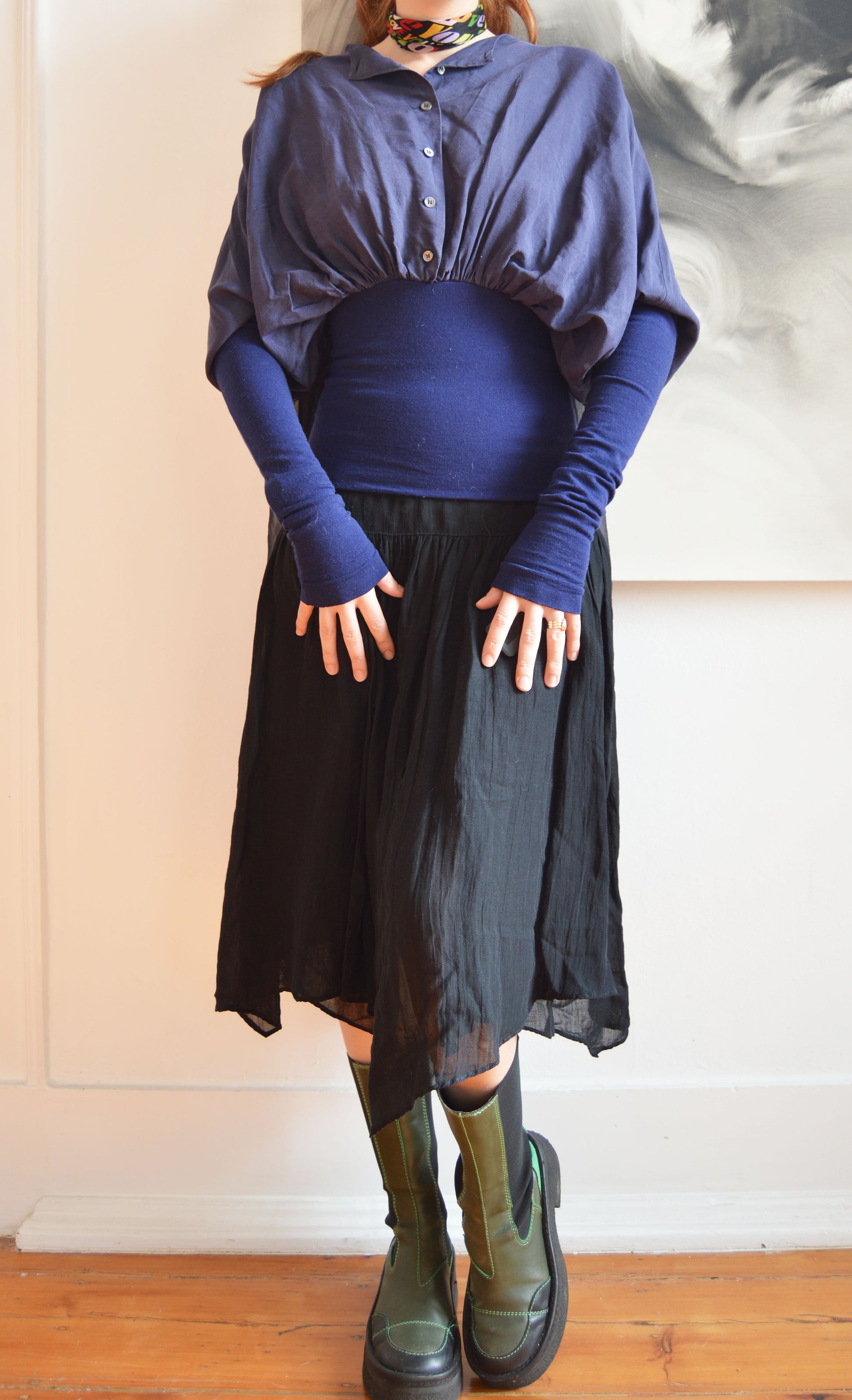 vintage dolce gabbana blue silk blouse