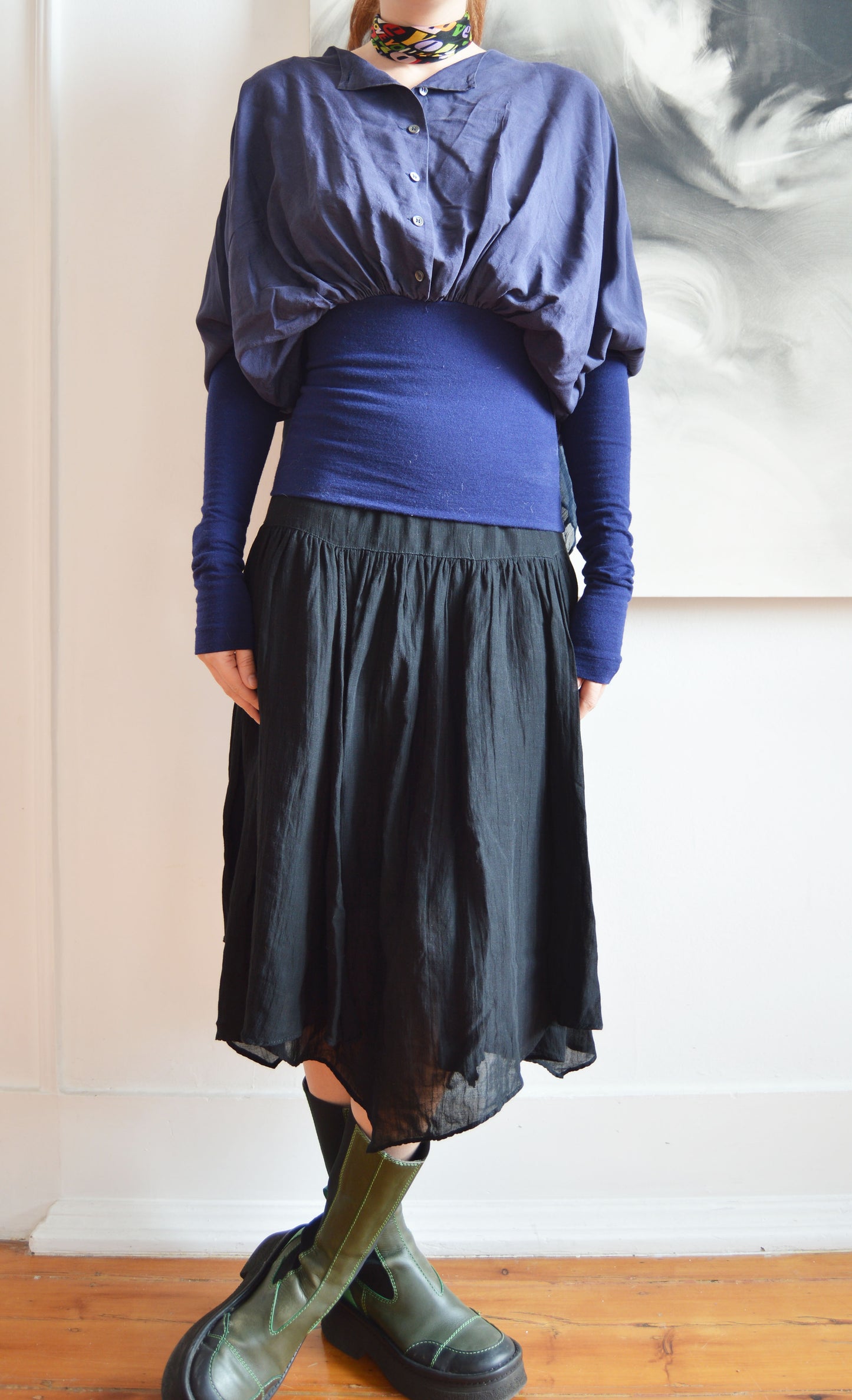 vintage dolce gabbana blue silk blouse