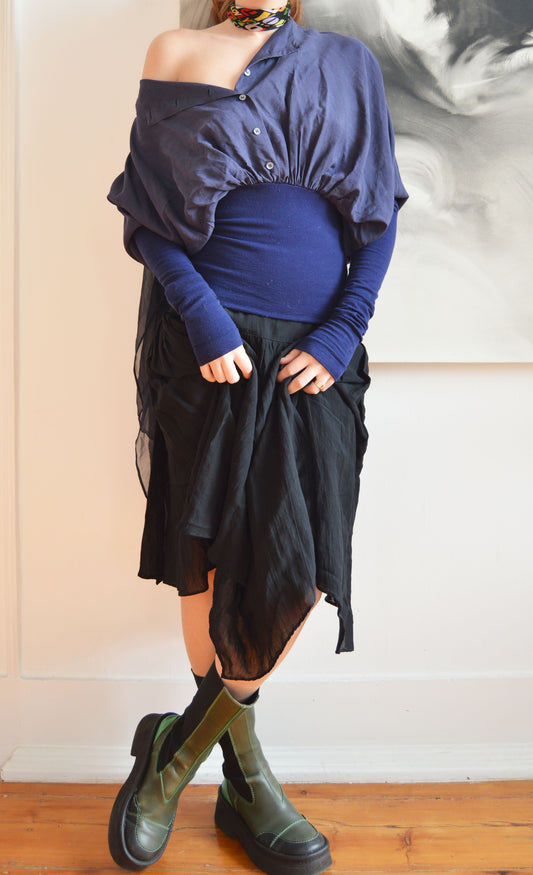vintage dolce gabbana blue silk blouse