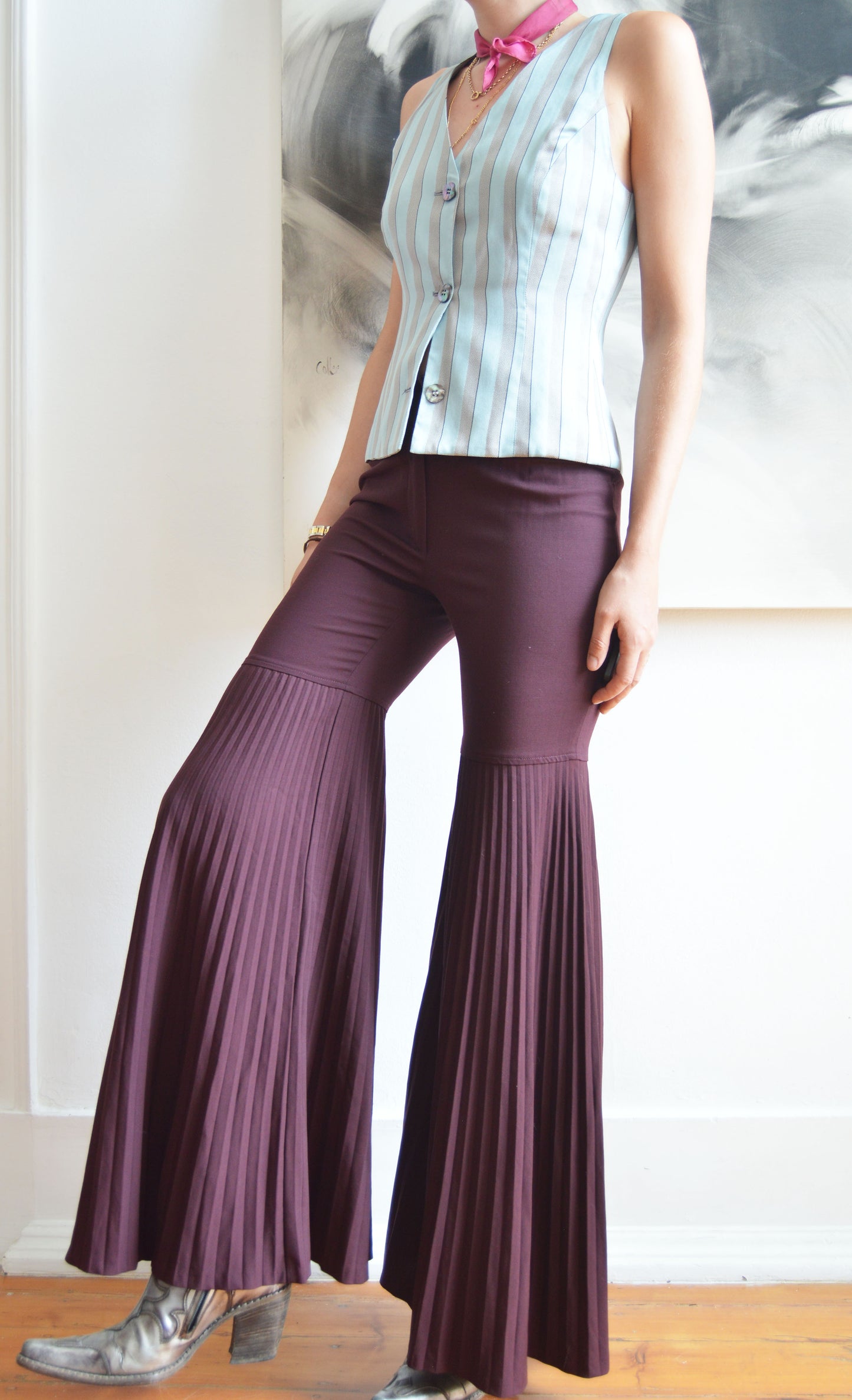 Vintage Dolce & Gabbana F/W 2000 Purple Pleated Trousers