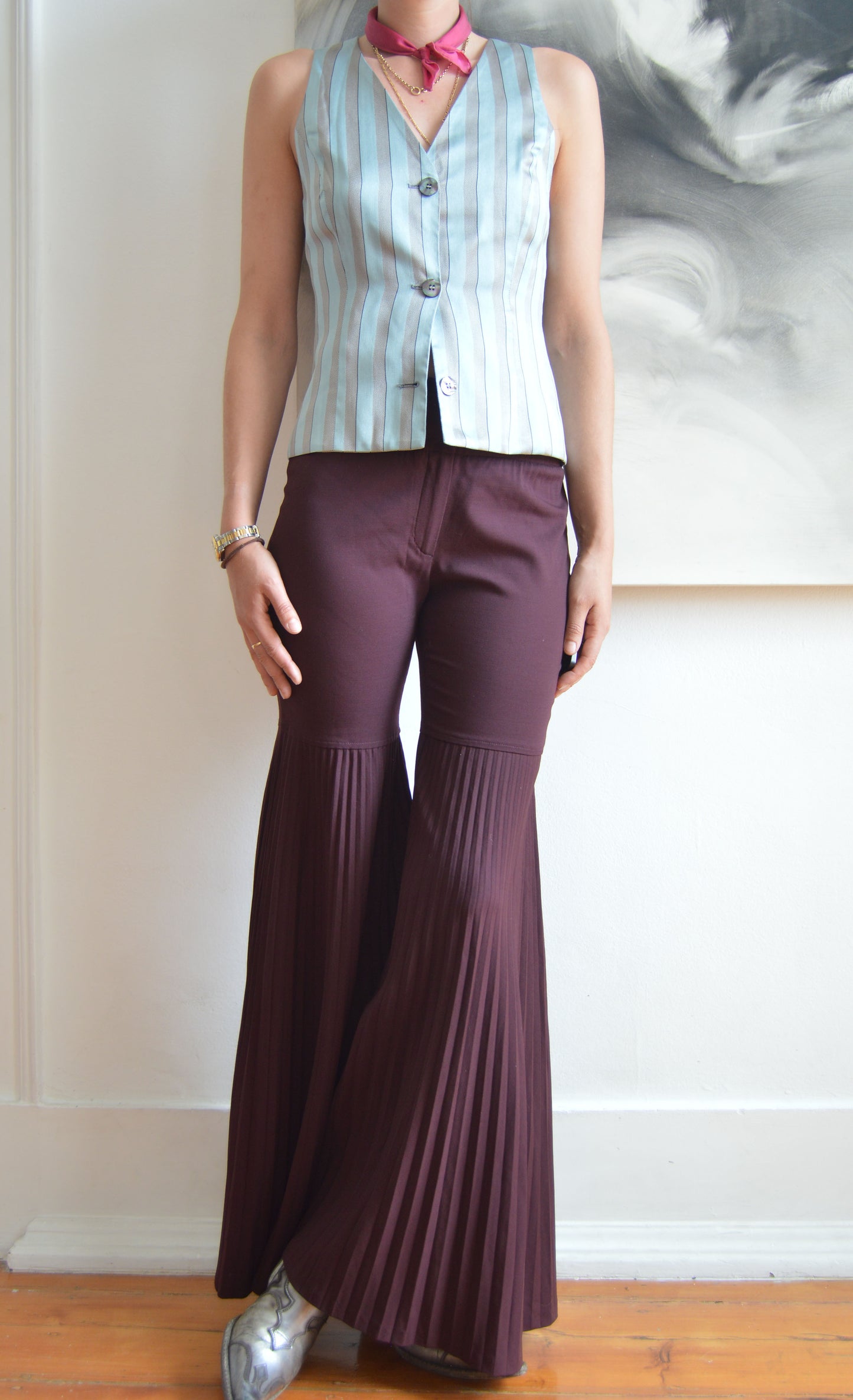 Vintage Dolce & Gabbana F/W 2000 Purple Pleated Trousers