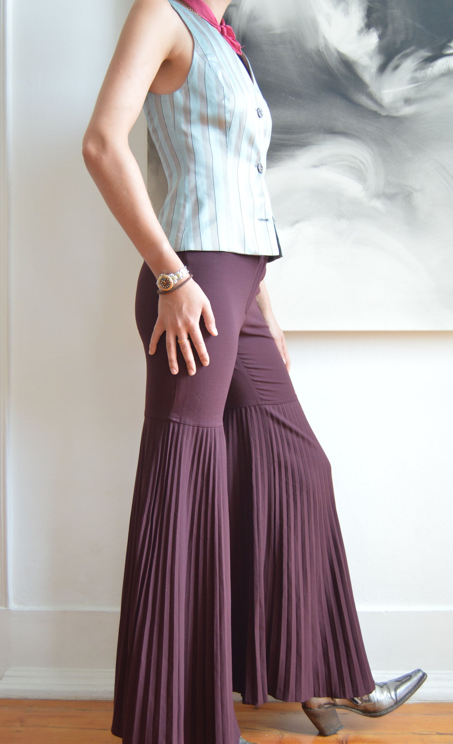 Vintage Dolce & Gabbana F/W 2000 Purple Pleated Trousers
