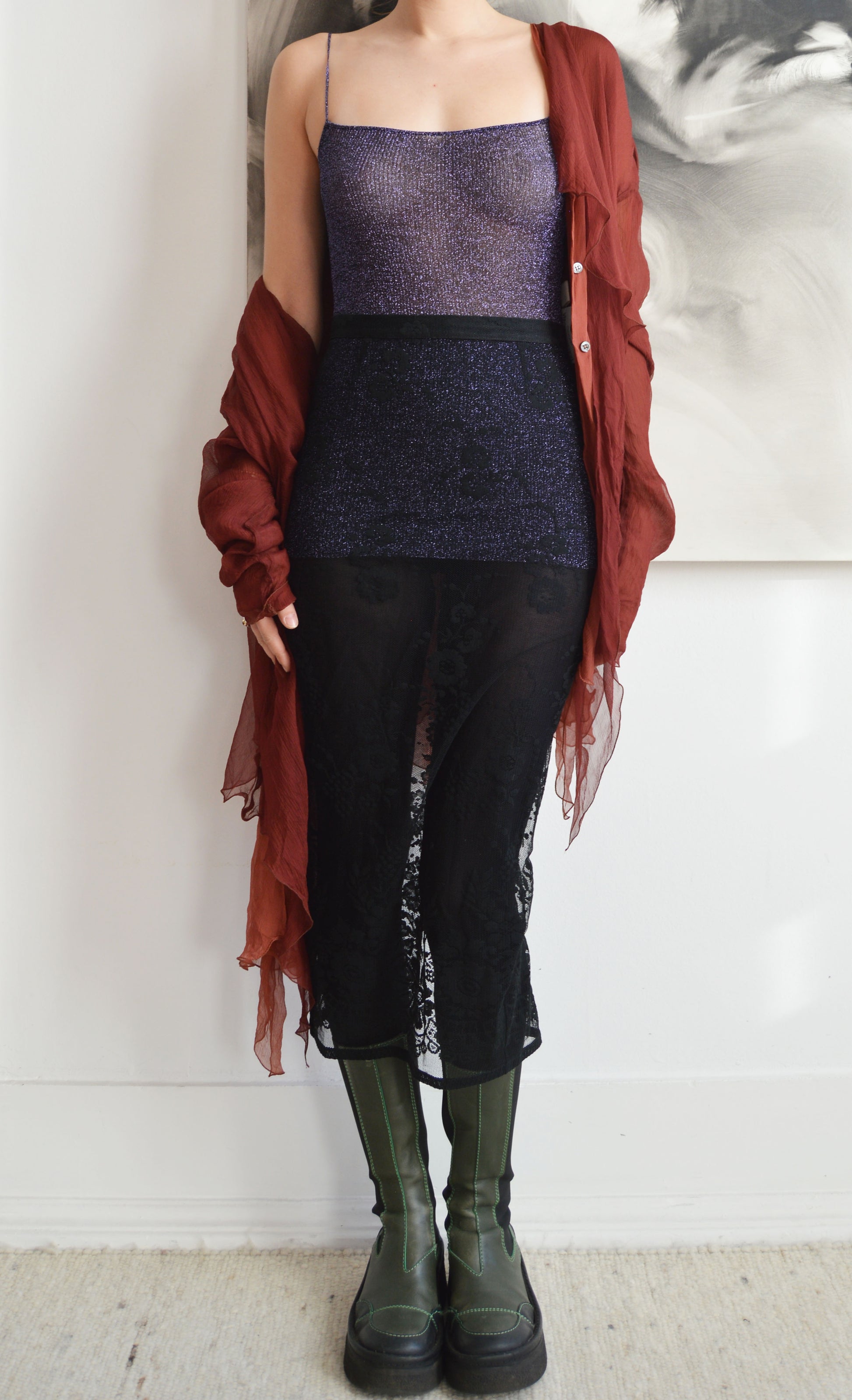 vintage dolce gabbana fw 2000 sparkly purple knit vest camisole