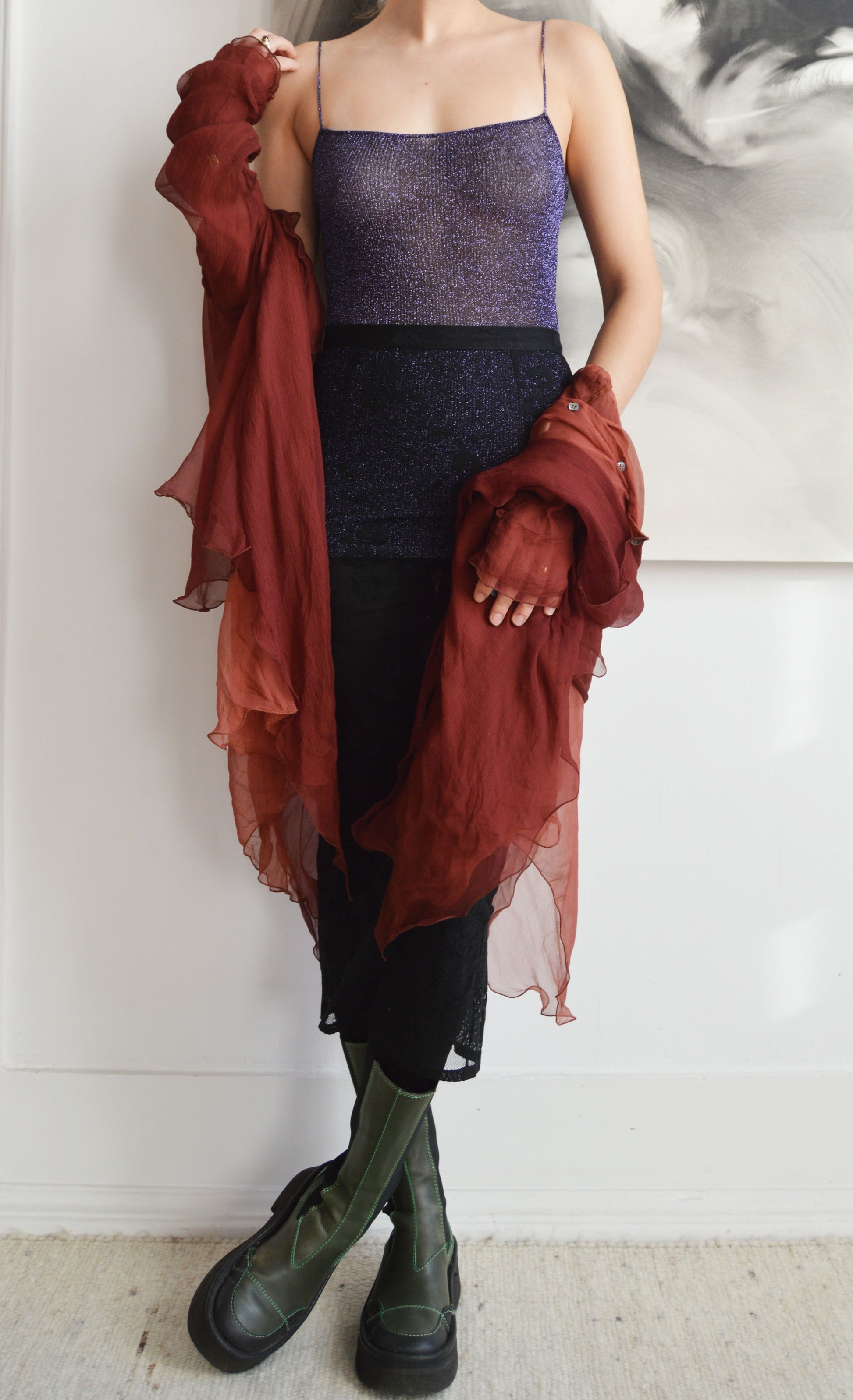 vintage dolce gabbana fw 2000 sparkly purple knit vest camisole
