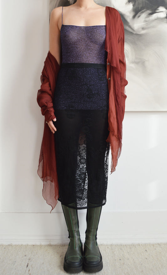 vintage dolce gabbana fw 2000 sparkly purple knit vest camisole