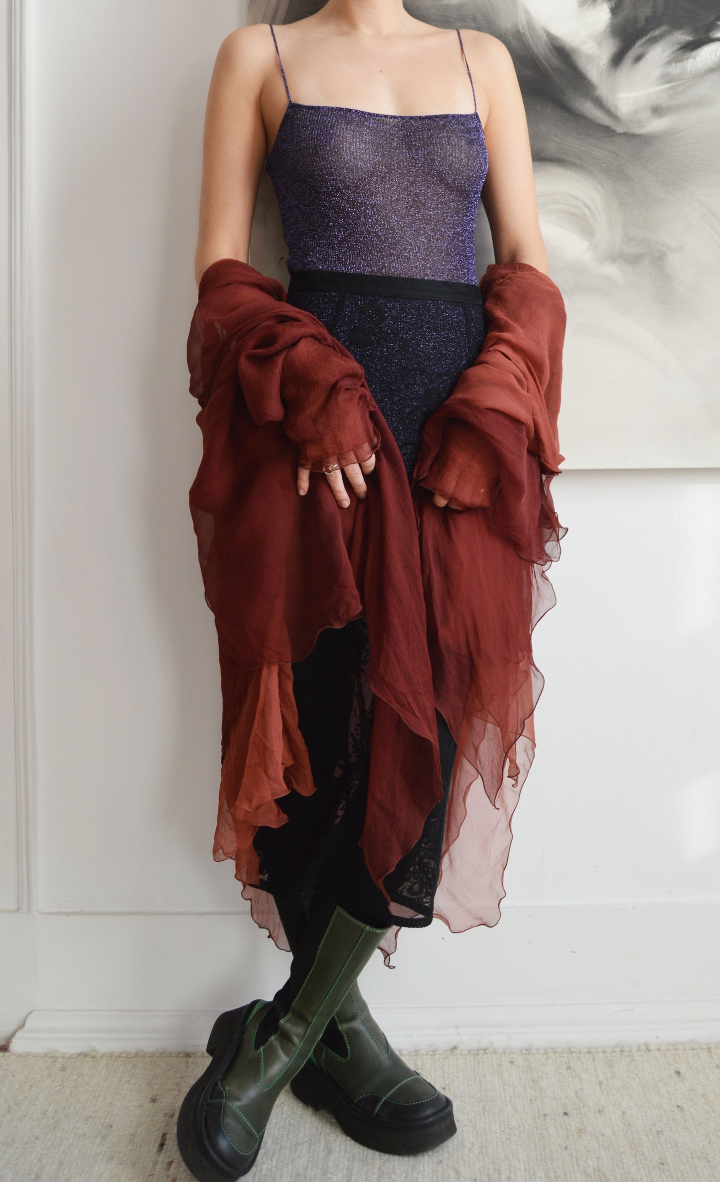 vintage dolce gabbana fw 2000 sparkly purple knit vest camisole