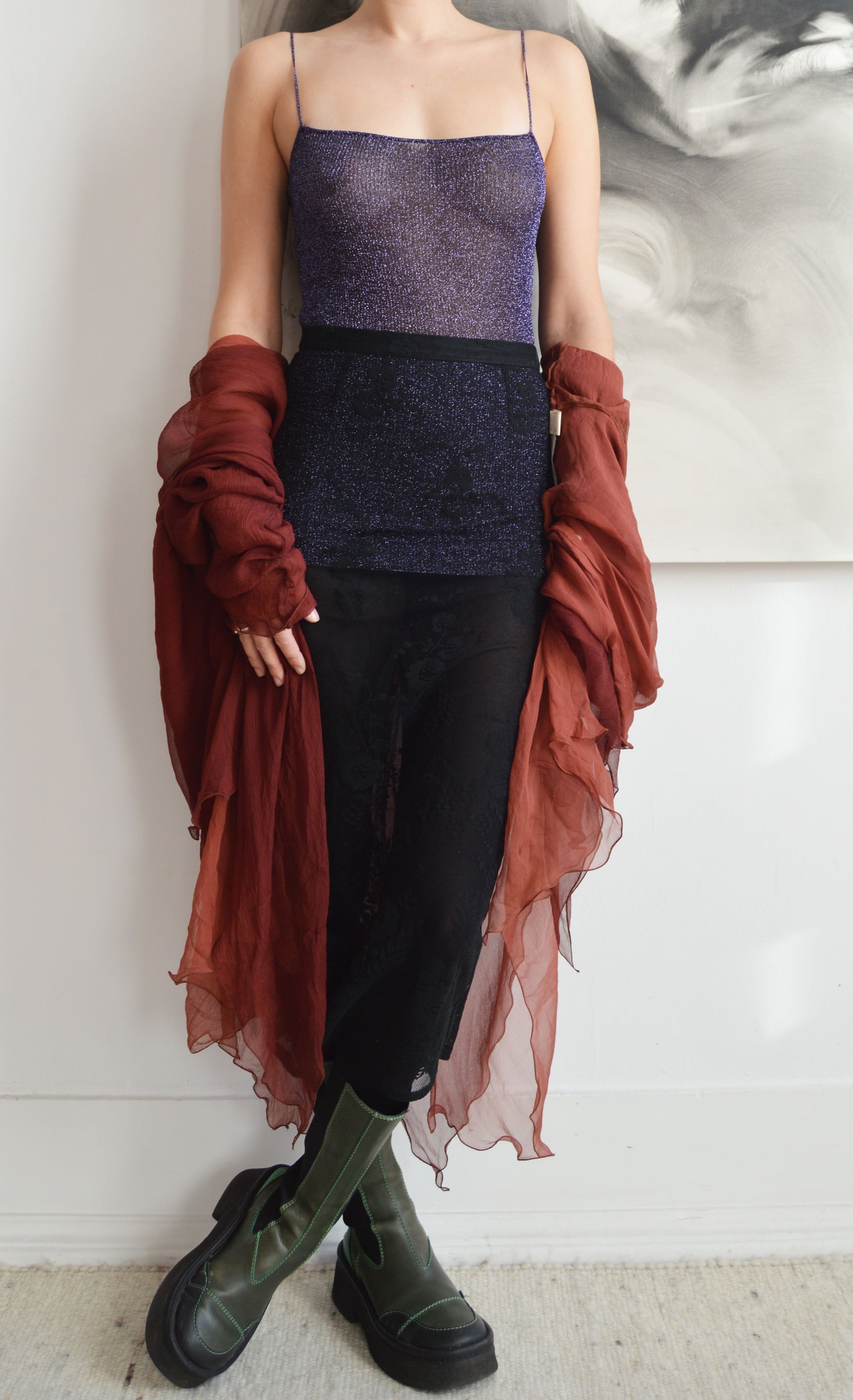 vintage dolce gabbana fw 2000 sparkly purple knit vest camisole