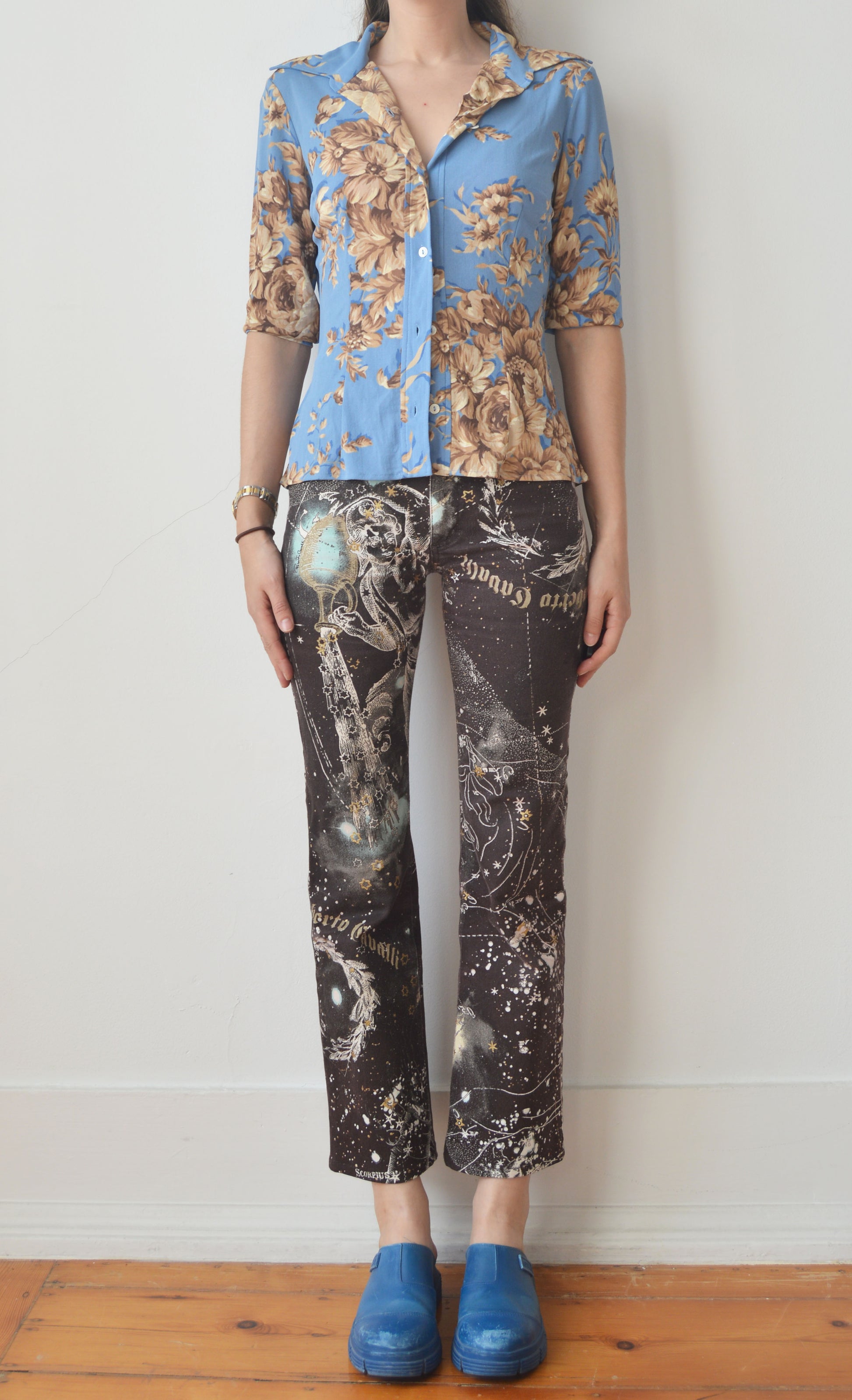 Vintage Dolce & Gabbana S/S 1997 Blue Floral Shirt