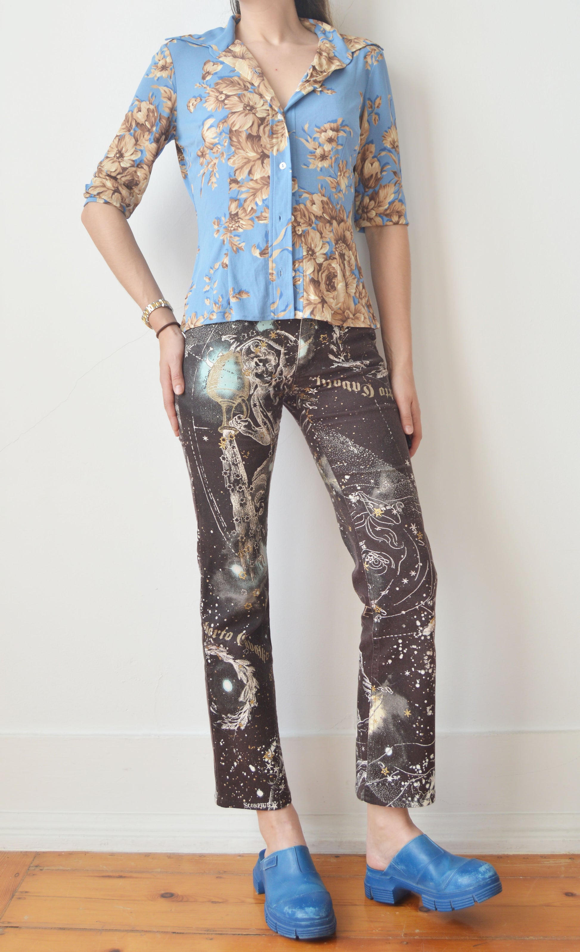 Vintage Dolce & Gabbana S/S 1997 Blue Floral Shirt