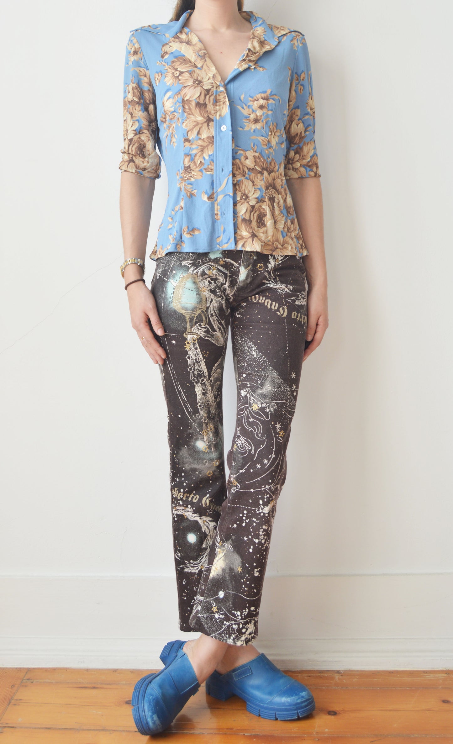 Vintage Dolce & Gabbana S/S 1997 Blue Floral Shirt