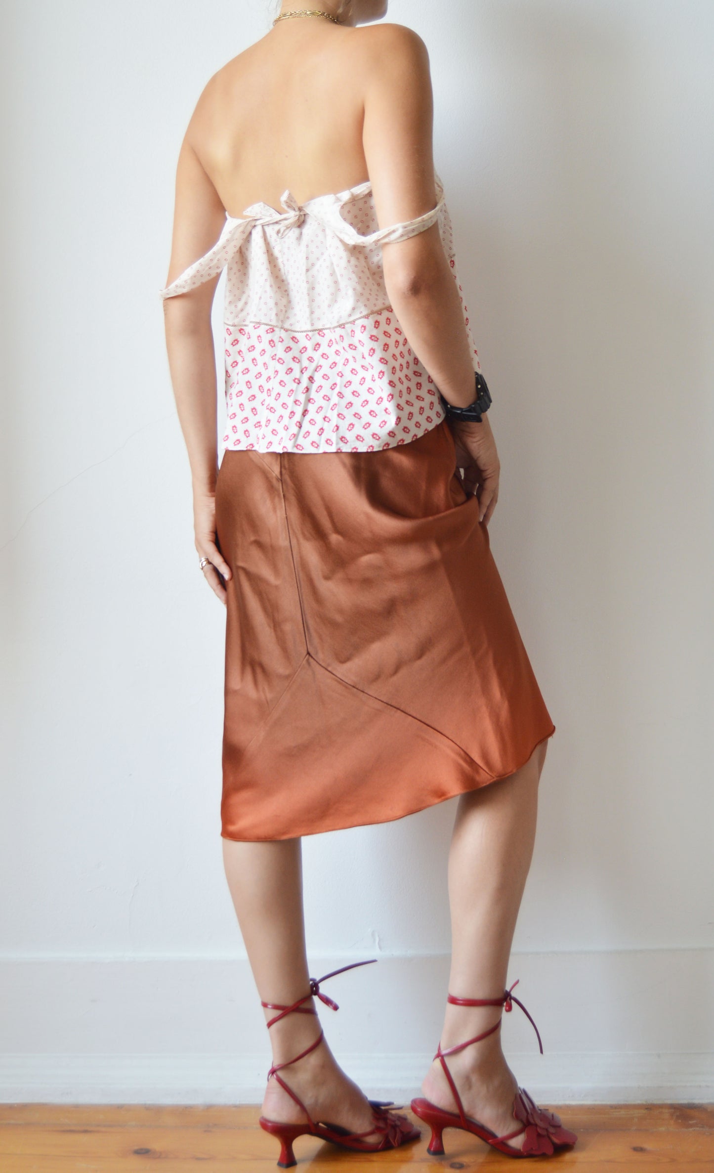 Donna Karan Burnt Orange Slip Skirt