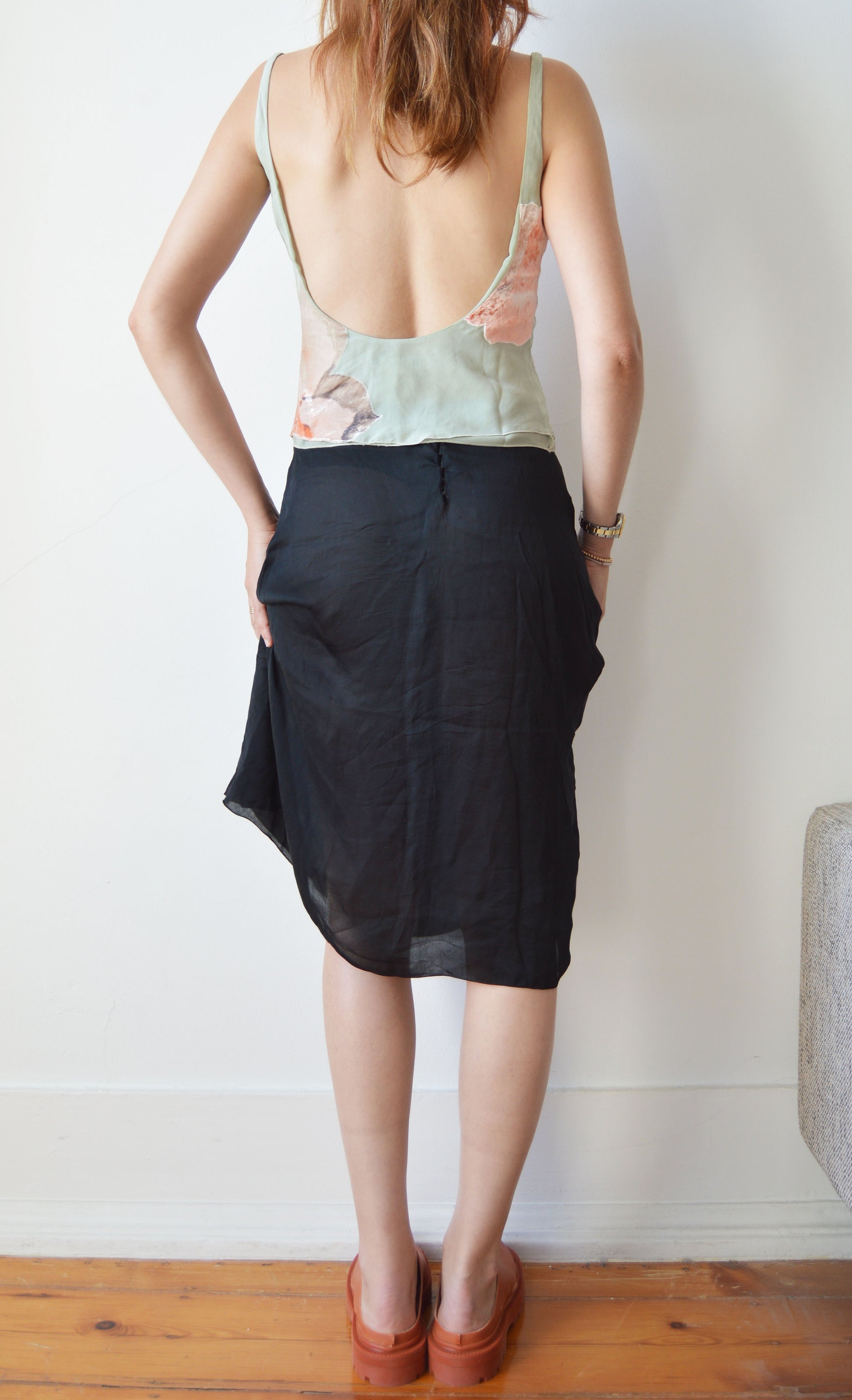 vintage Emporio Armani velvet floral silk top