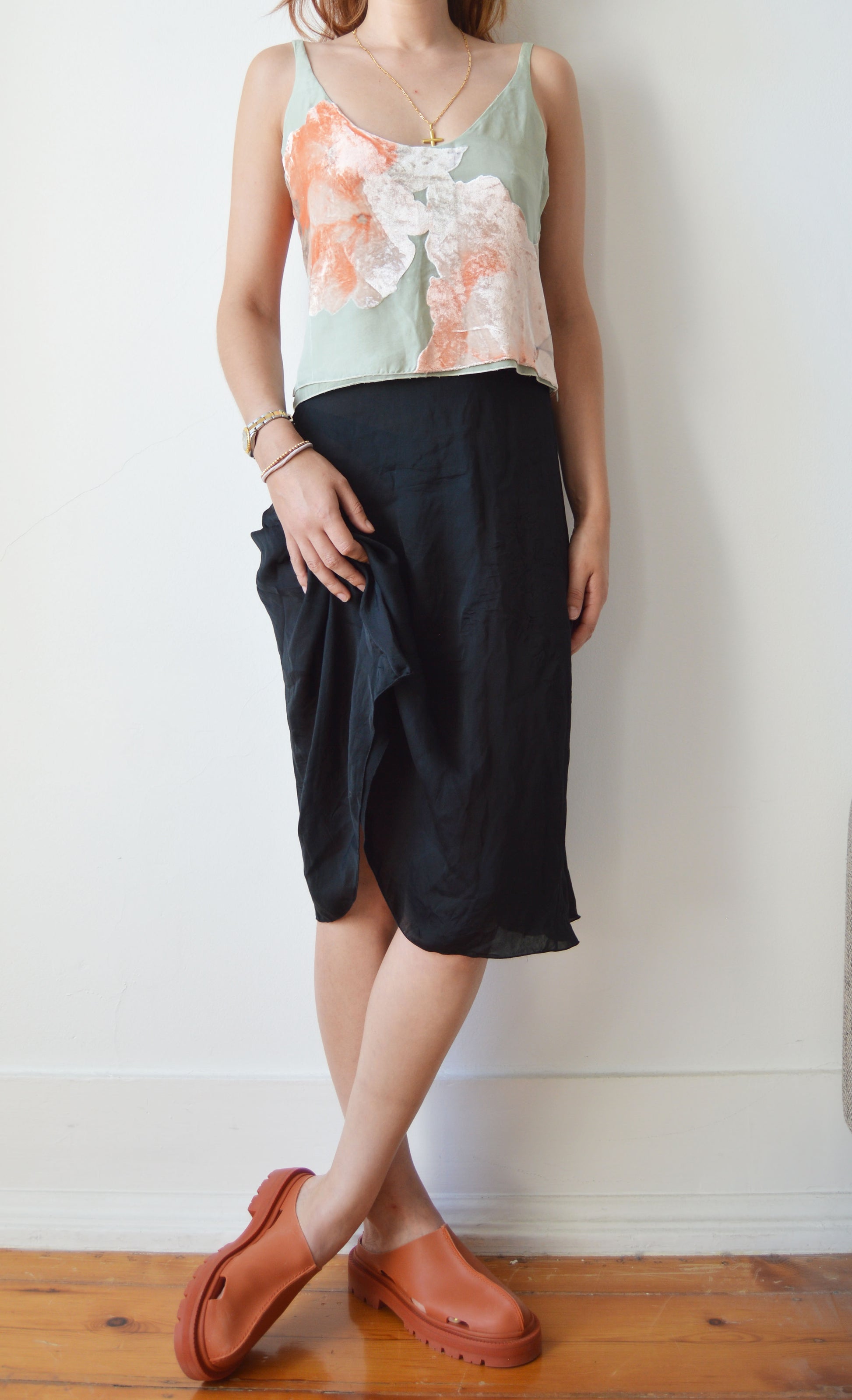 vintage Emporio Armani velvet floral silk top