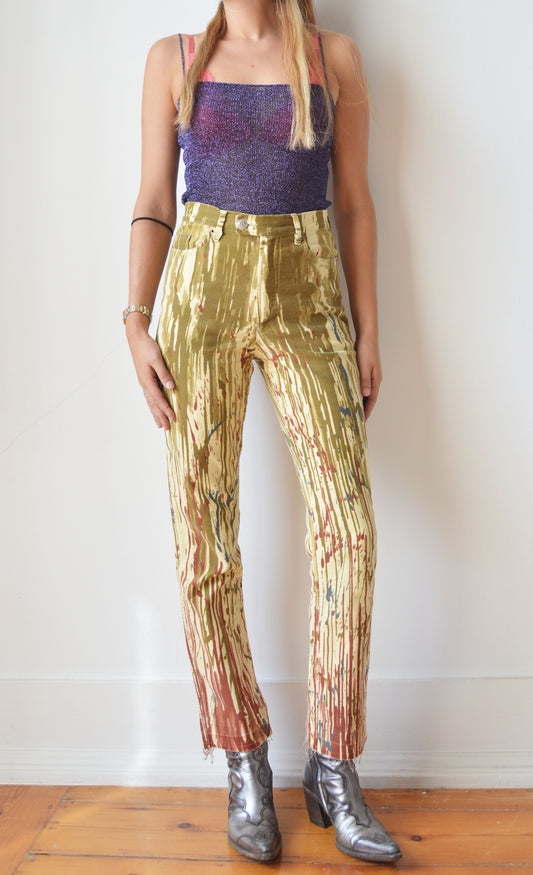 Vintage Gaultier Jeans Paint Splatter Trousers